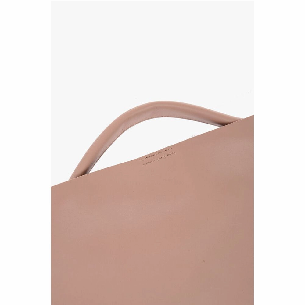 Jil Sander Leather Tote Bag with Snap Closure