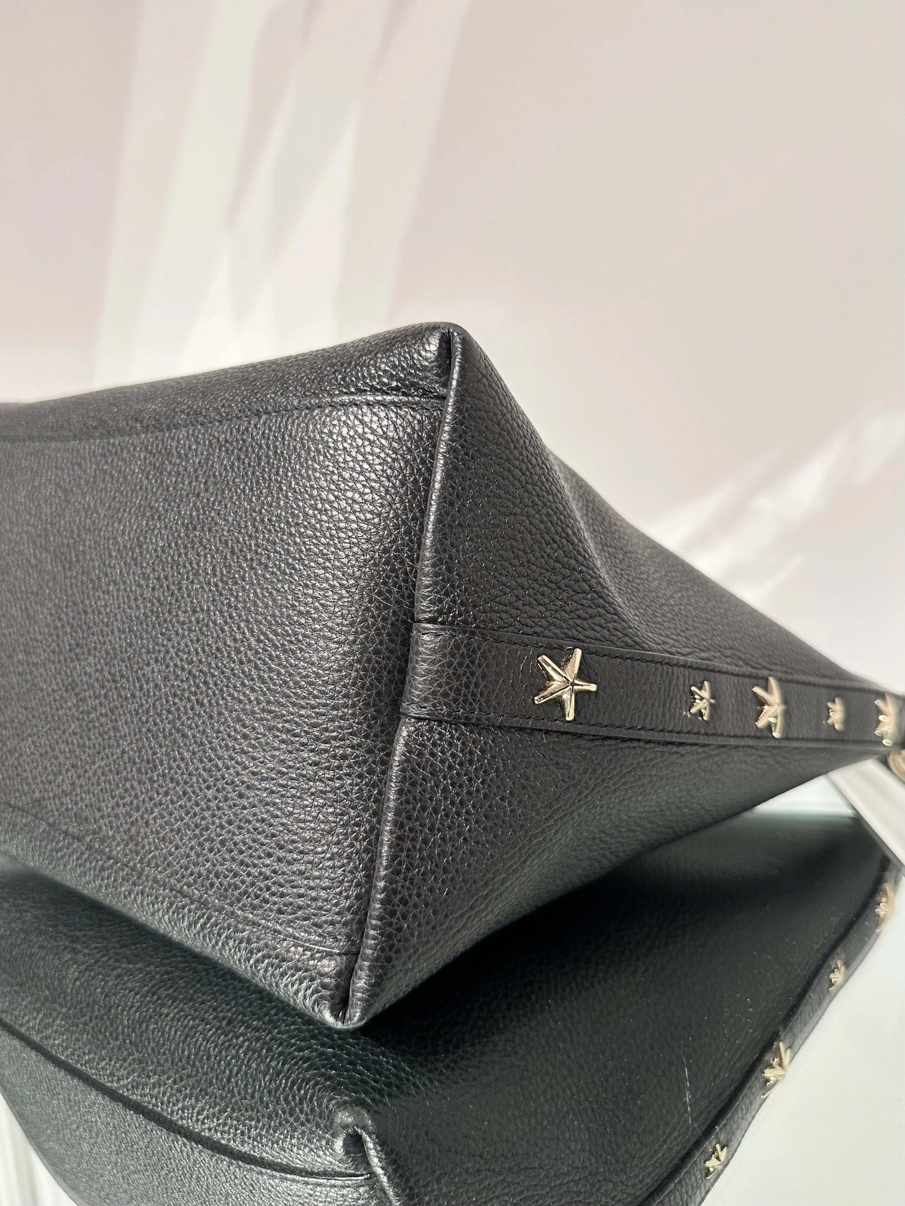 JIMMY CHOO Bria Leather Handle Shoulder Crossbody Tote