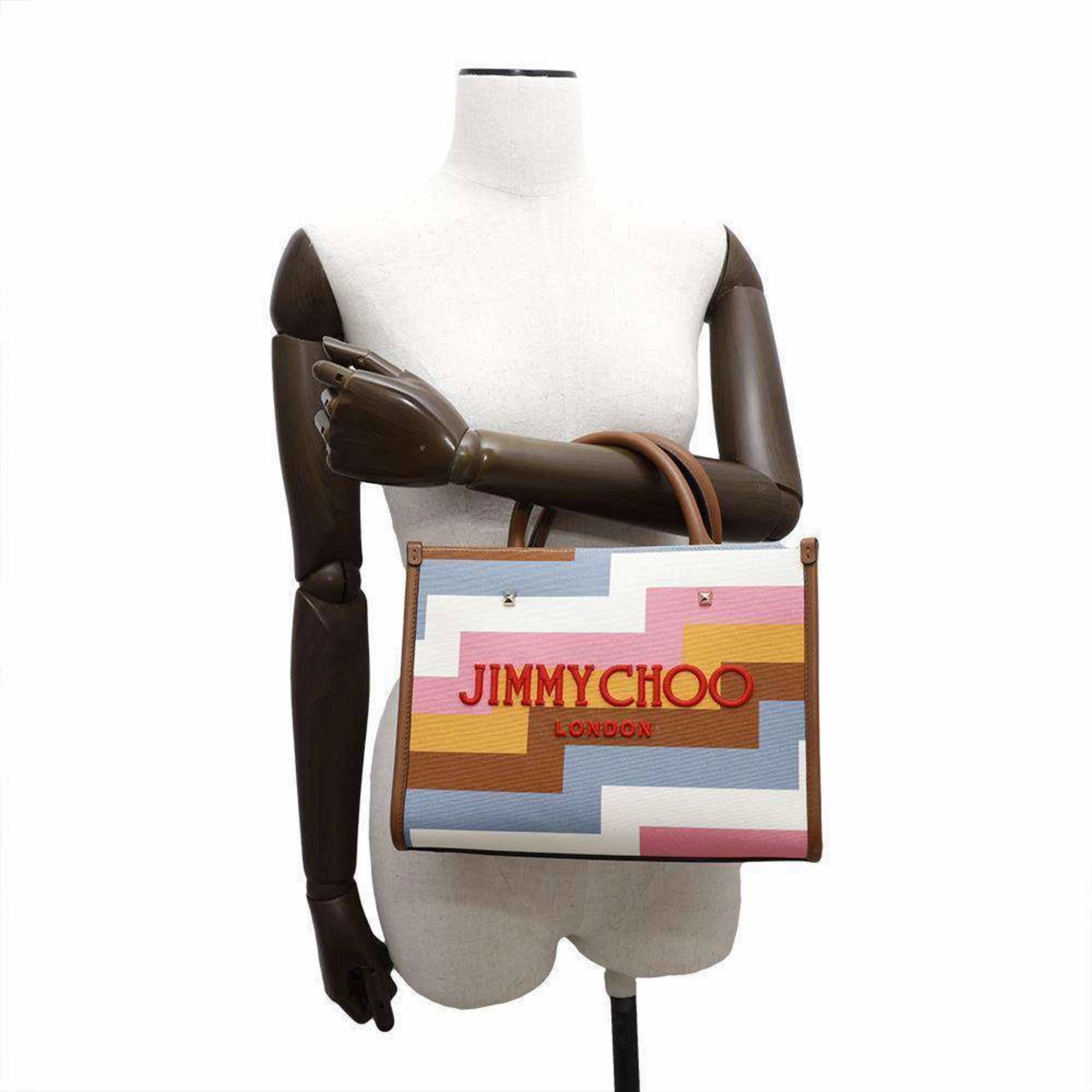 Jimmy Choo Canvas Leather Tote Bag (Pre-Owned)