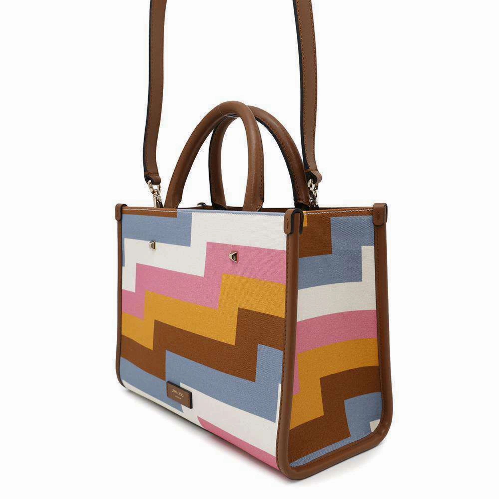Jimmy Choo Canvas Leather Tote Bag (Pre-Owned)
