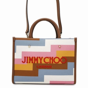 Jimmy Choo Canvas Leather Tote Bag (Pre-Owned)