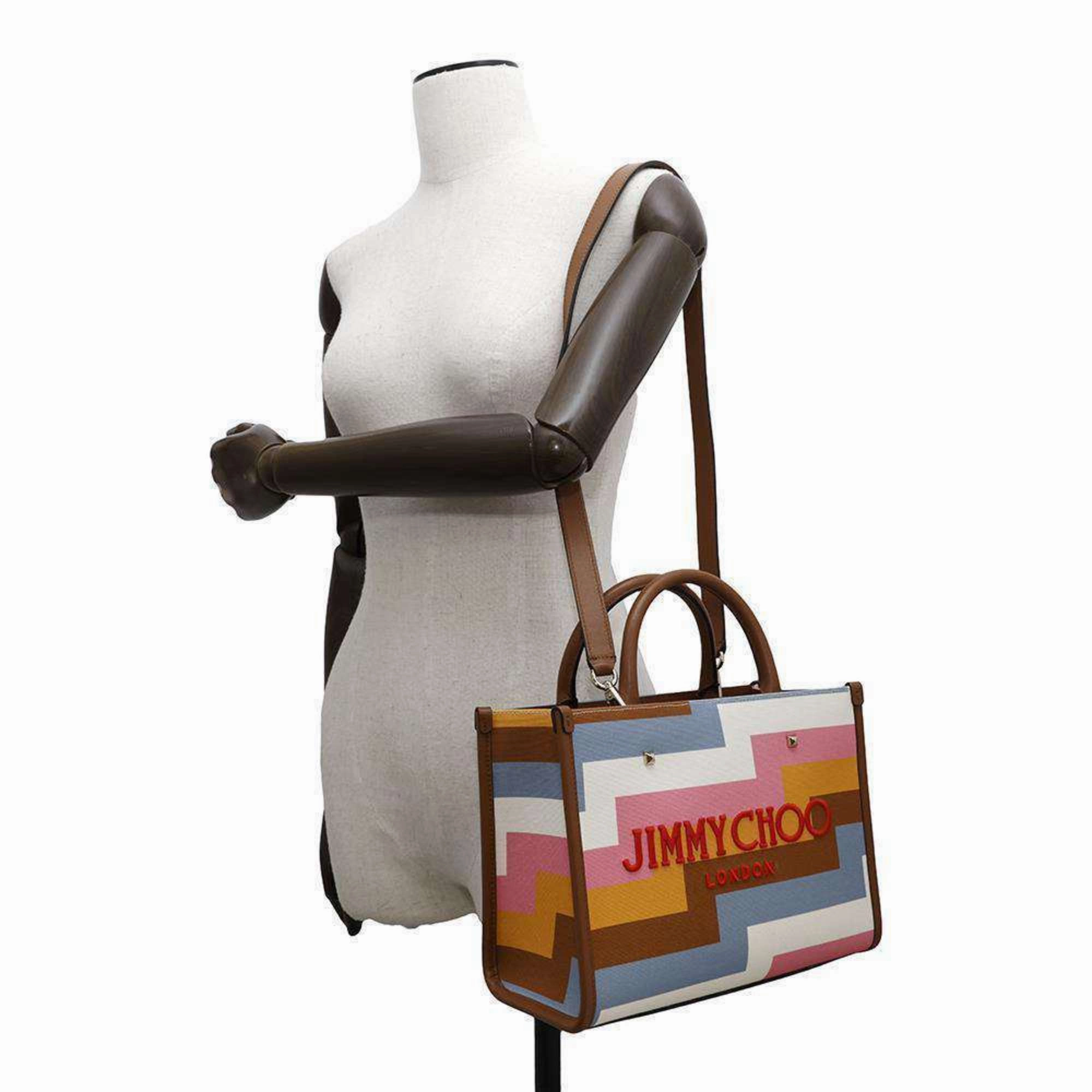 Jimmy Choo Canvas Leather Tote Bag (Pre-Owned)
