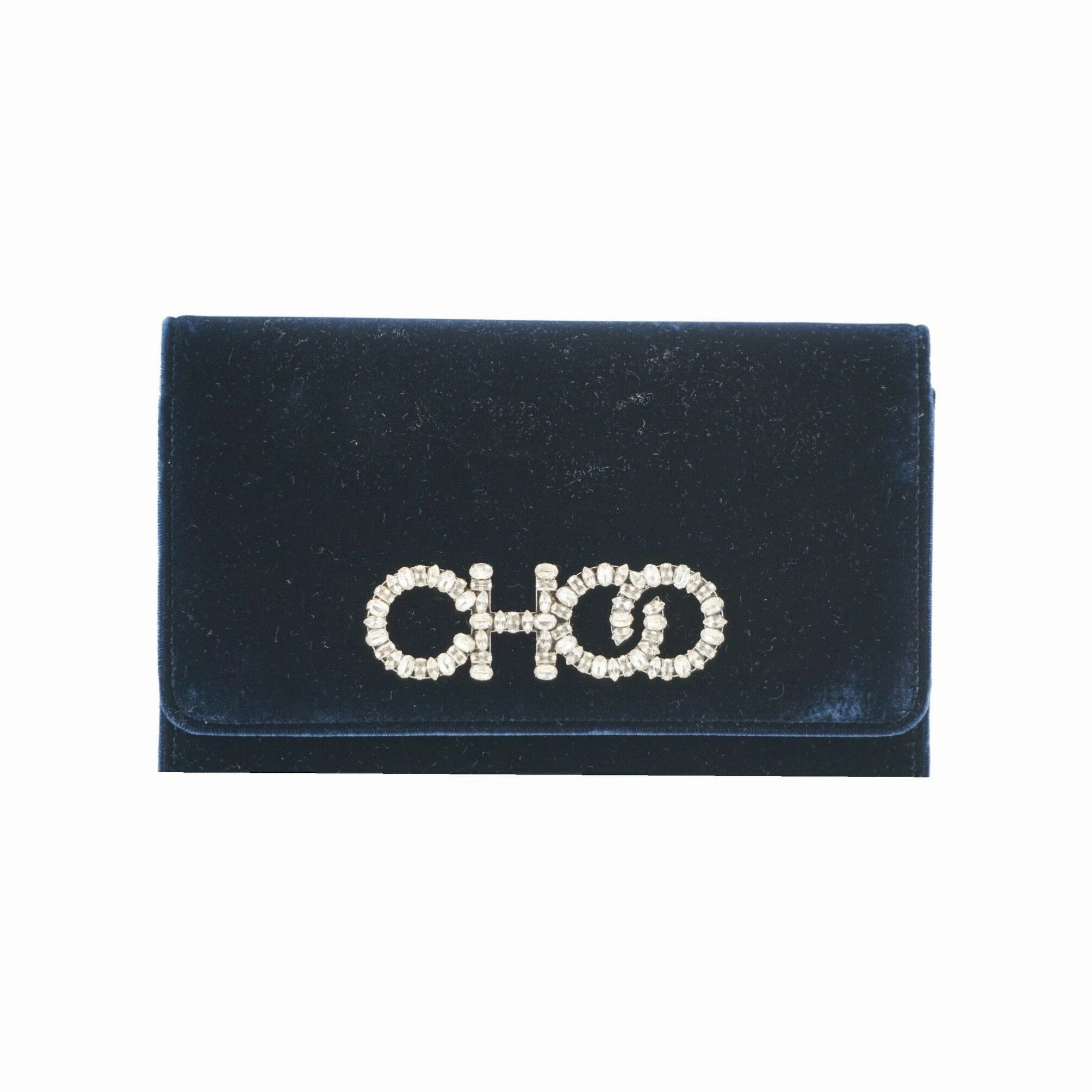 Jimmy Choo Navy Blue Leather And Satin Shoulder Women's Bag