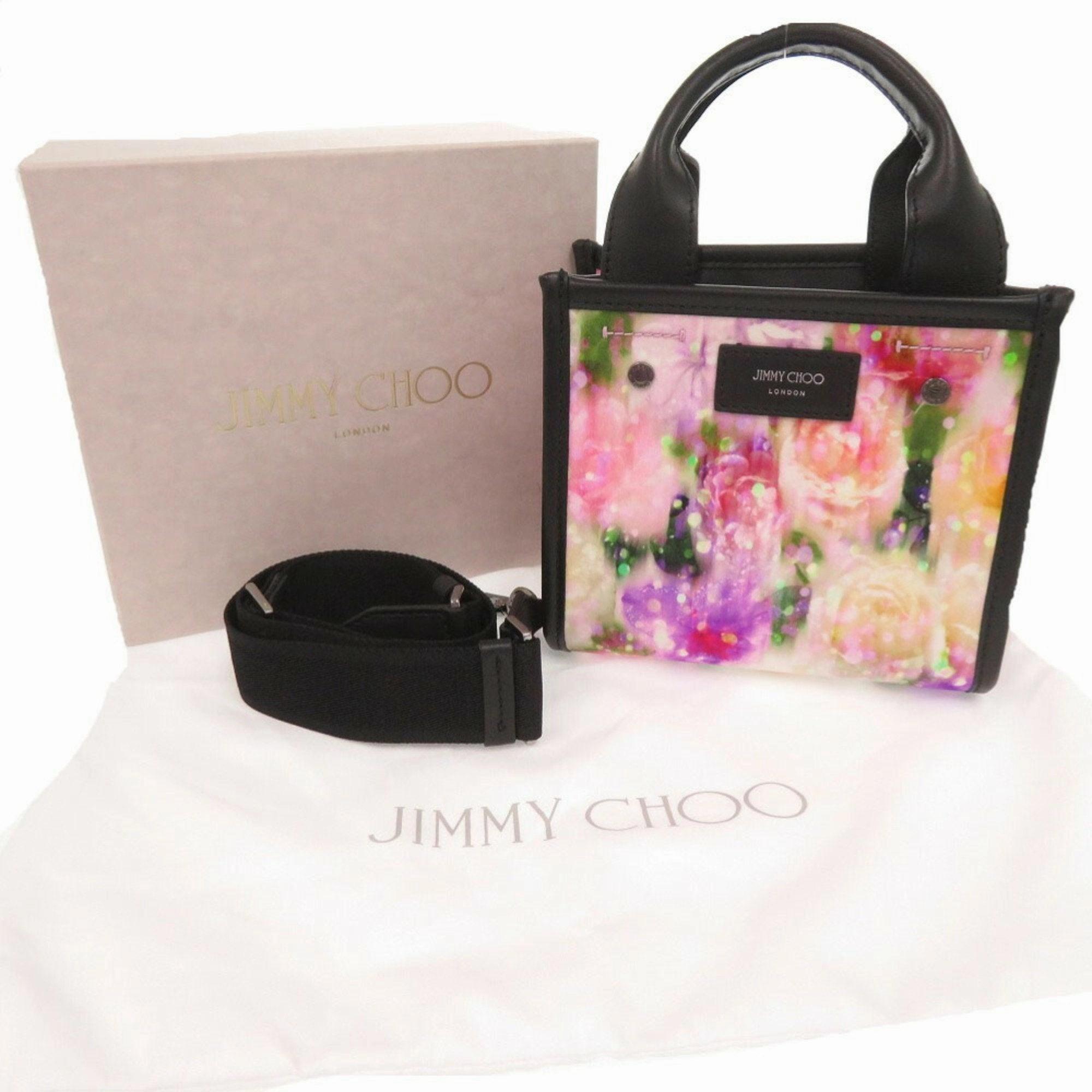 Jimmy Choo pink Nylon Leather Handbag Shoulder Bag (Pre-Owned)