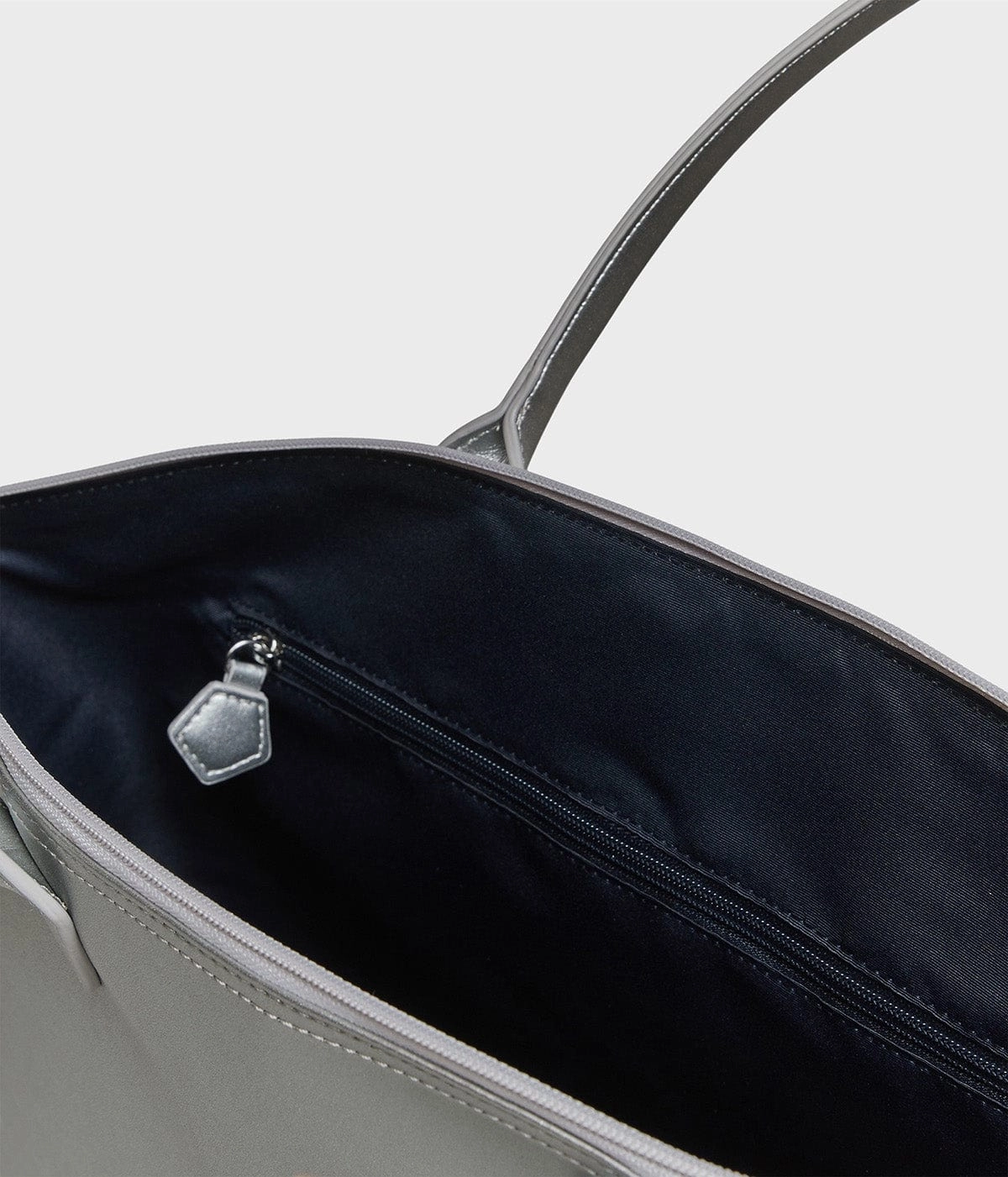 Jolly Apple Skin Vegan Leather Tote | Silver