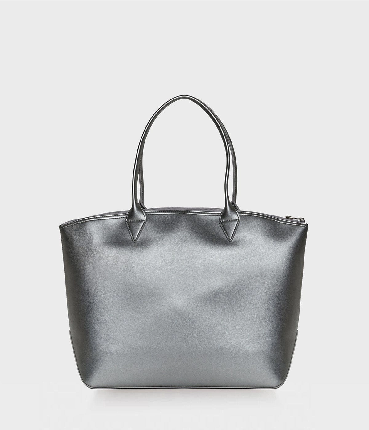 Jolly Apple Skin Vegan Leather Tote | Silver