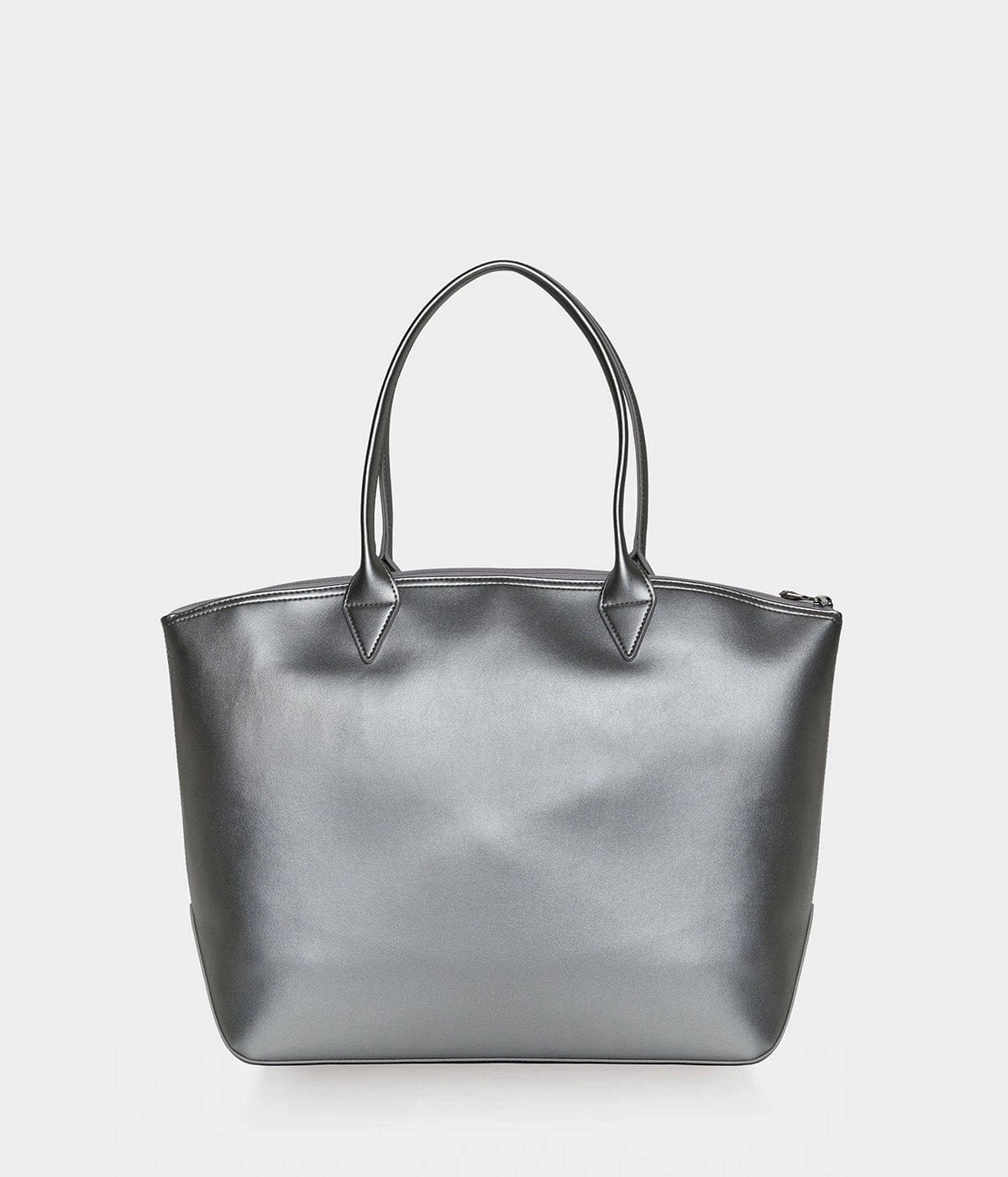 Jolly Apple Skin Vegan Leather Tote | Silver