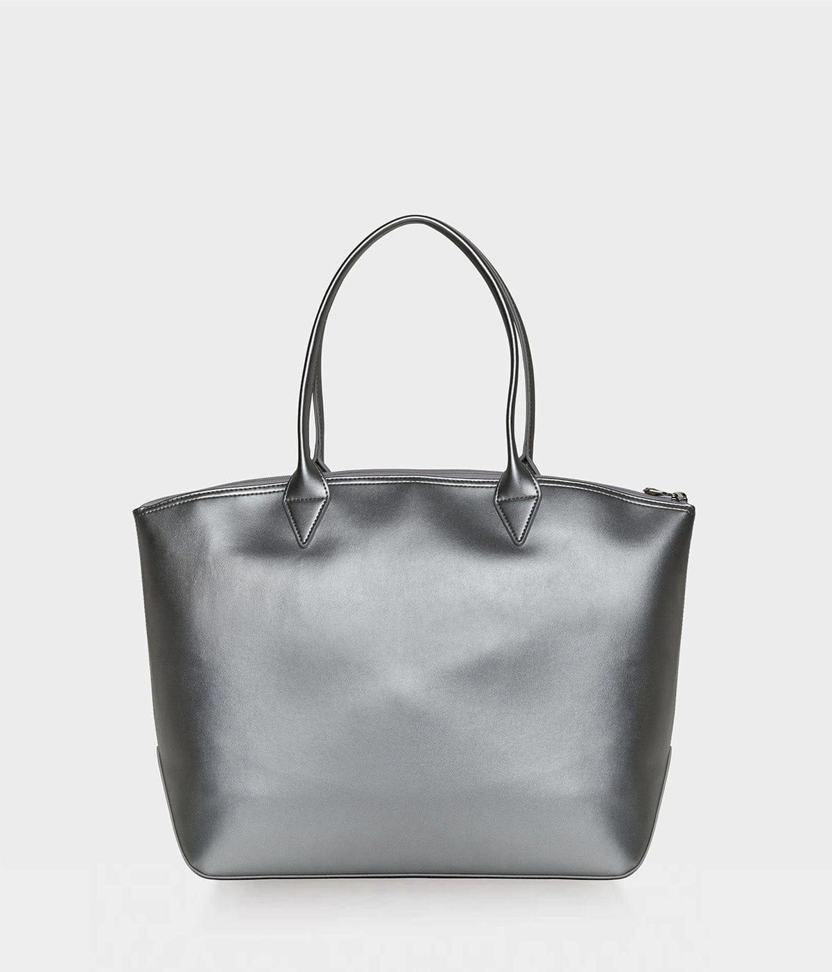 Jolly Apple Skin Vegan Leather Tote | Silver