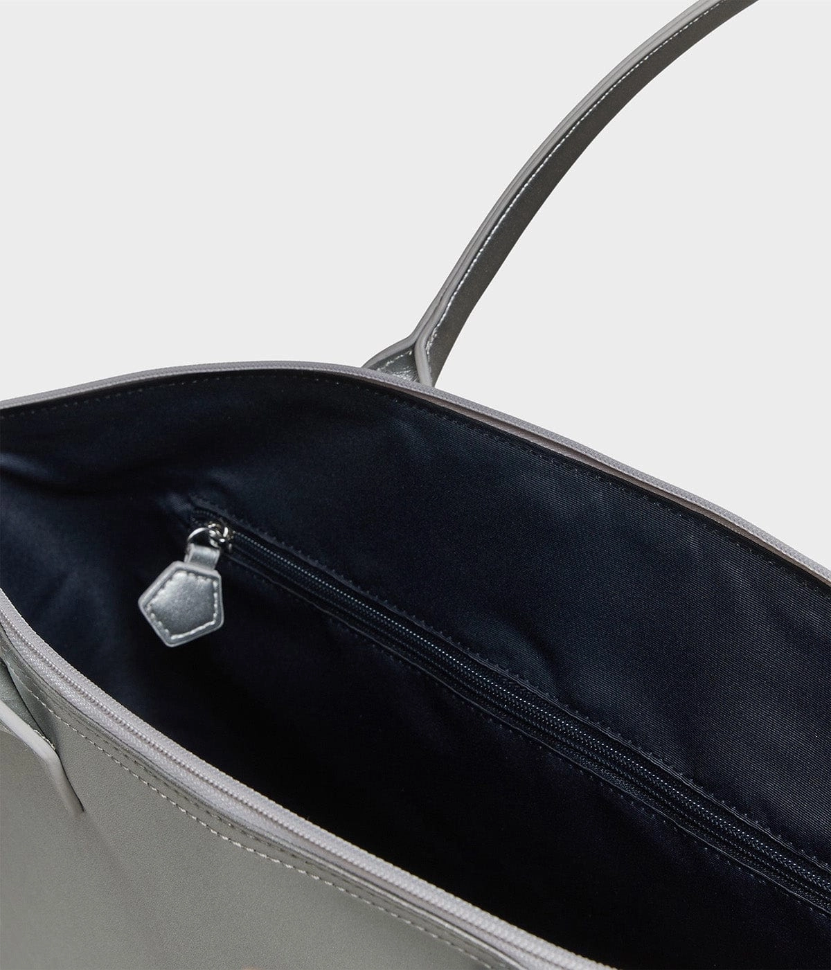 Jolly Apple Skin Vegan Leather Tote | Silver