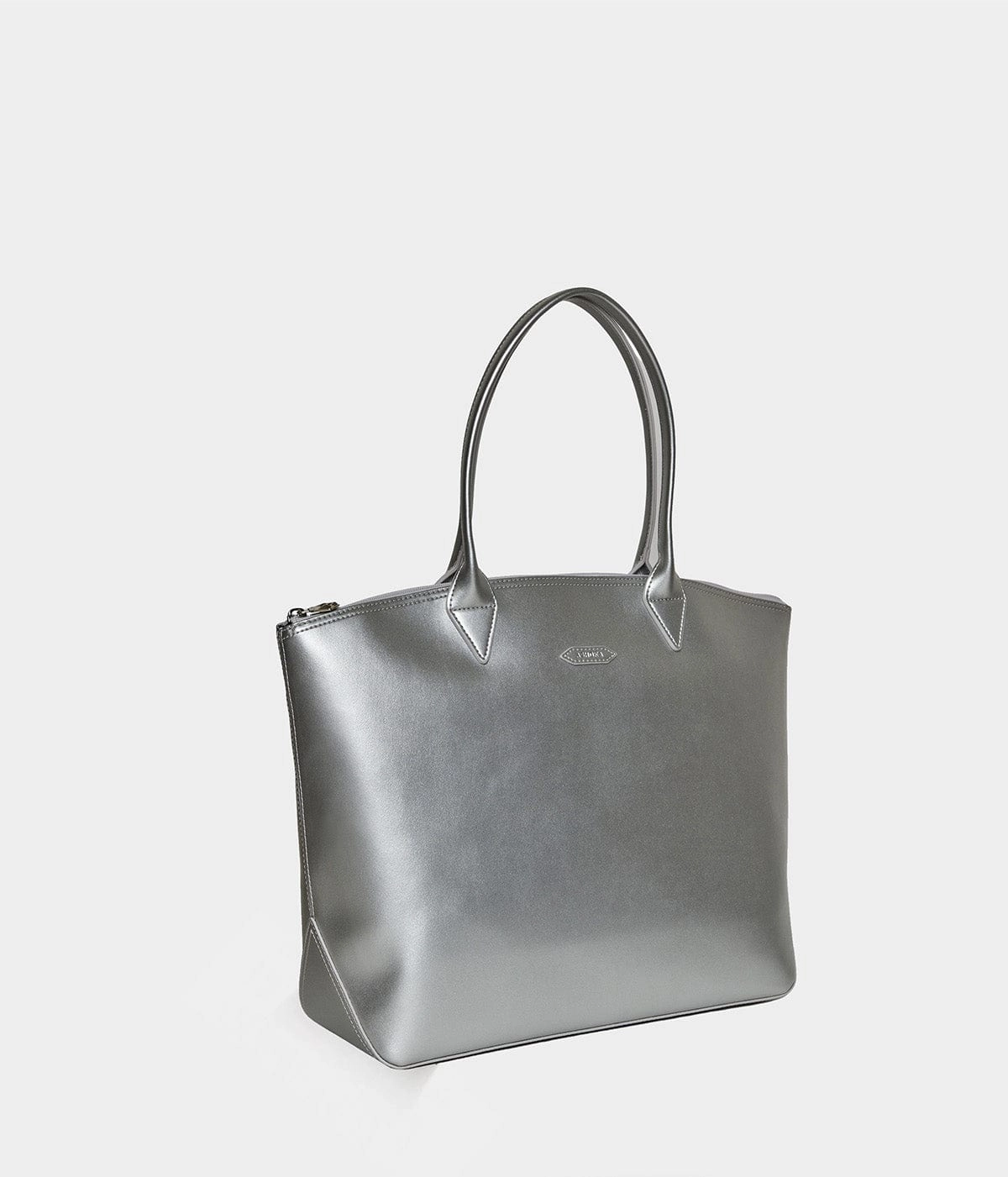 Jolly Apple Skin Vegan Leather Tote | Silver
