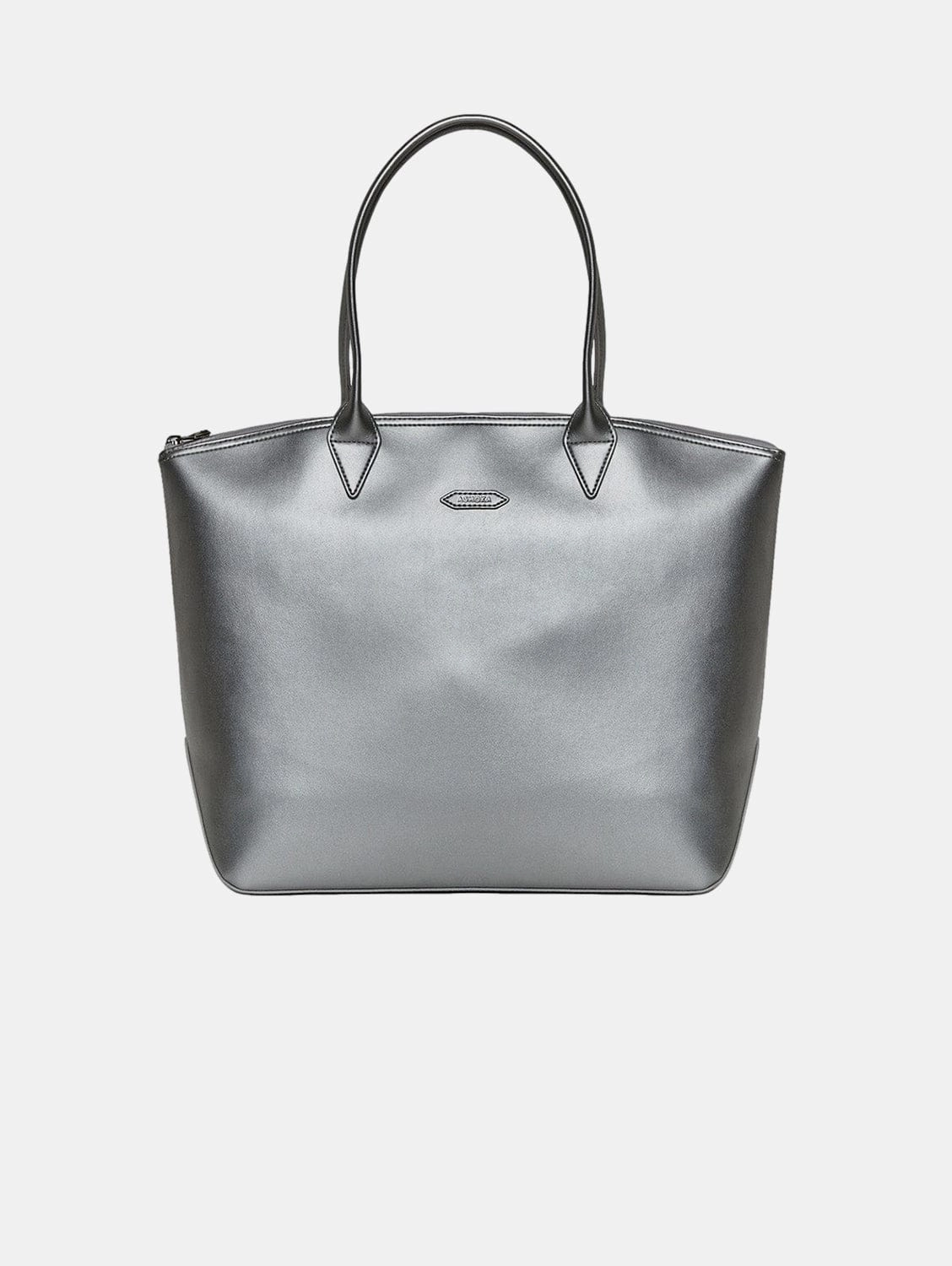Jolly Apple Skin Vegan Leather Tote | Silver