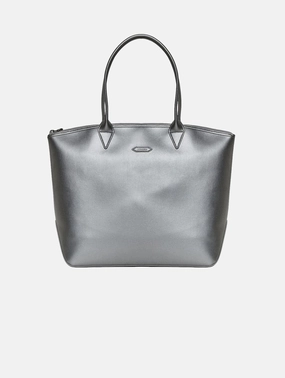 Jolly Apple Skin Vegan Leather Tote | Silver