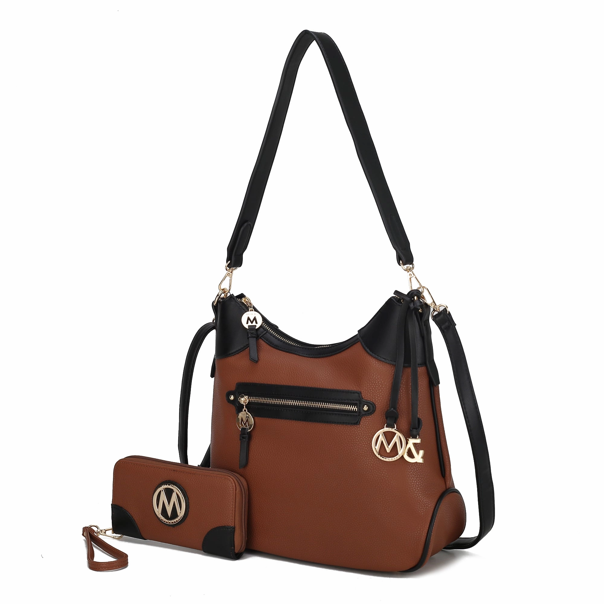 Josie Vegan Leather Color Block Shoulder Handbag