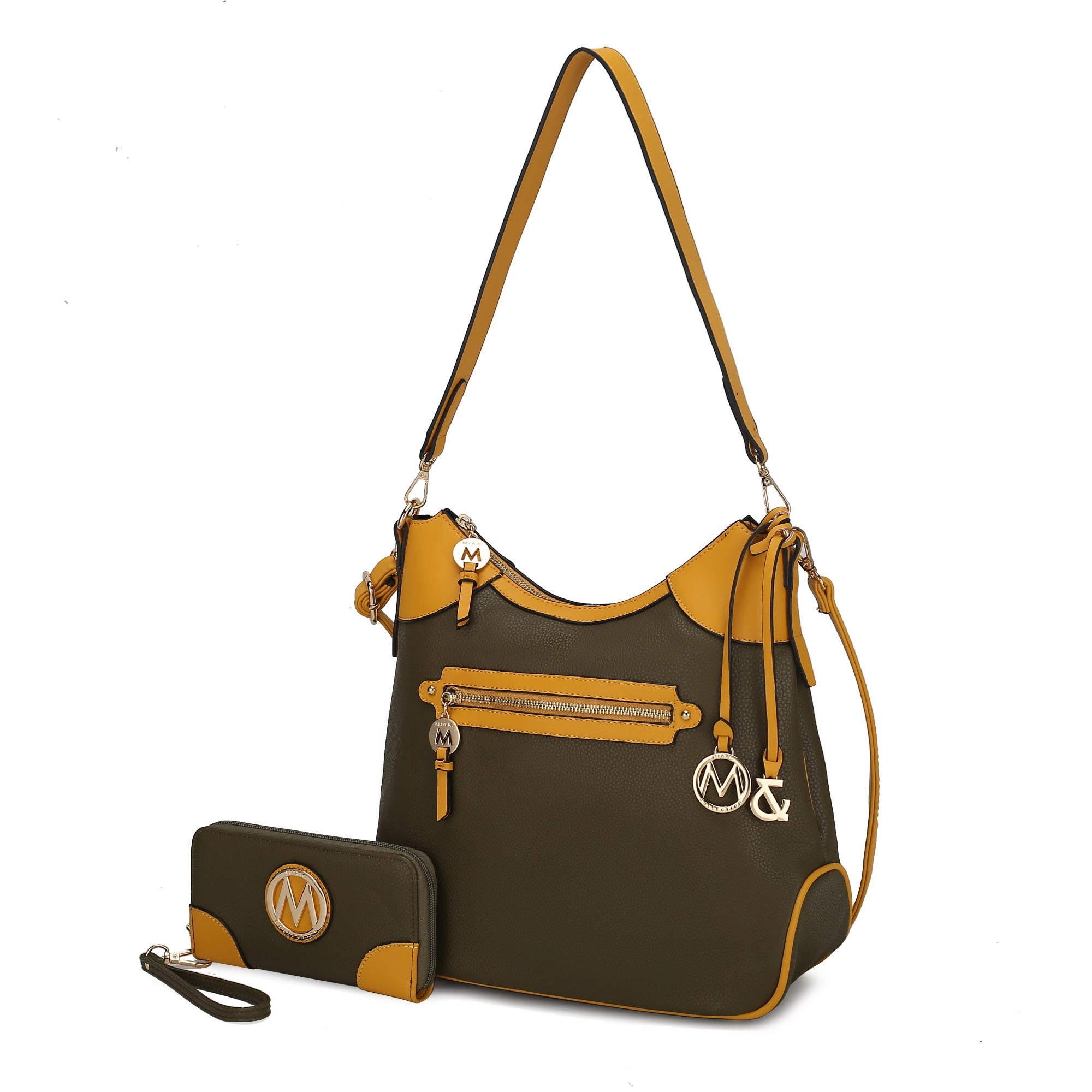 Josie Vegan Leather Color Block Shoulder Handbag