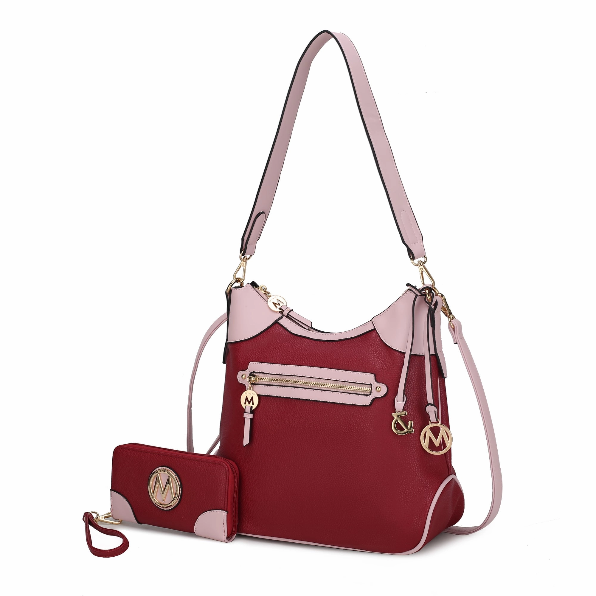 Josie Vegan Leather Color Block Shoulder Handbag