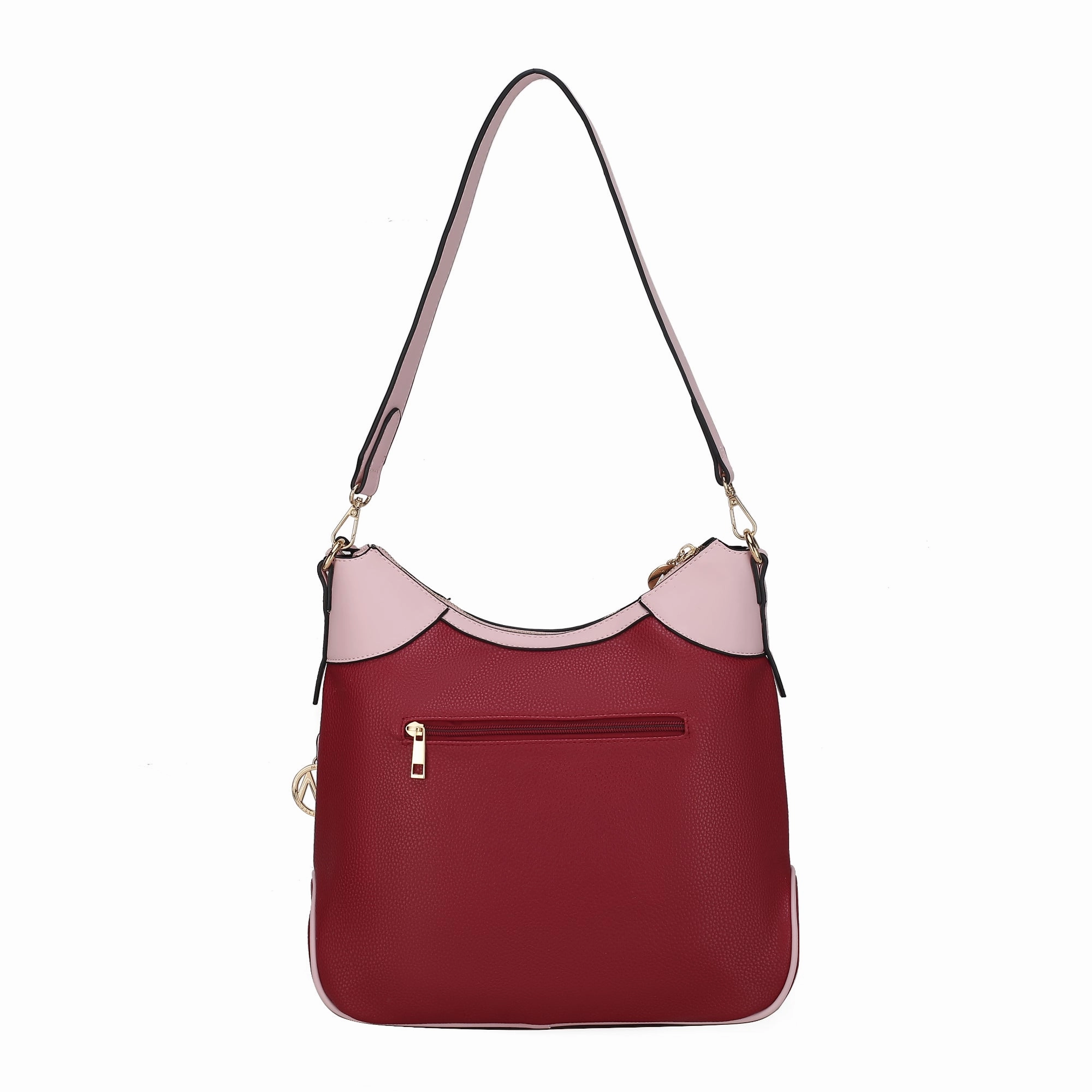 Josie Vegan Leather Color Block Shoulder Handbag