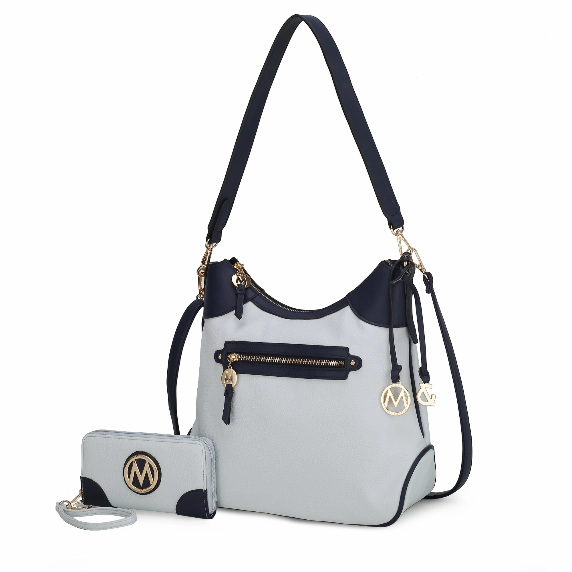 Josie Vegan Leather Color Block Shoulder Handbag