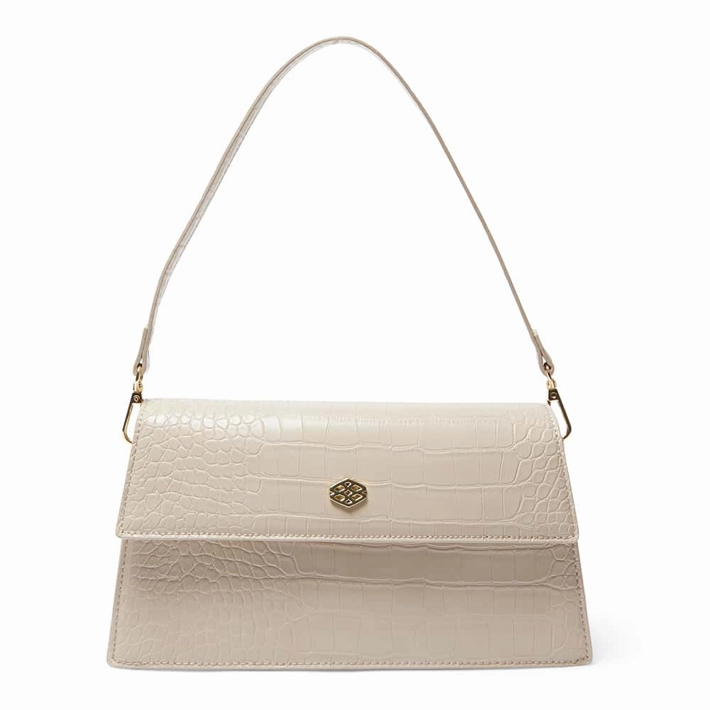 June Handbag in Nude Croc