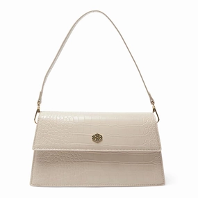 June Handbag in Nude Croc