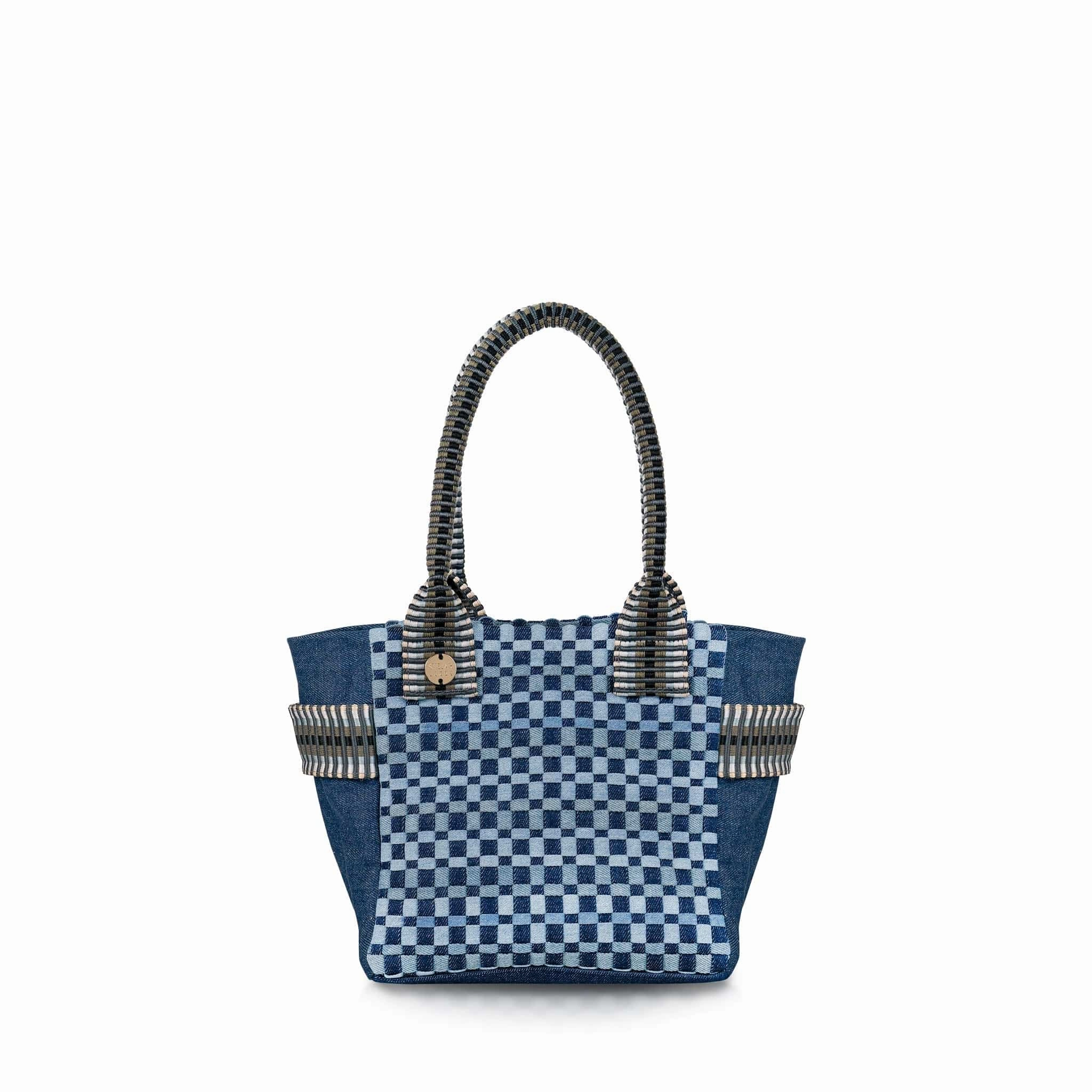 Kaba Mini Denim Vegan Tote Bag | Blue