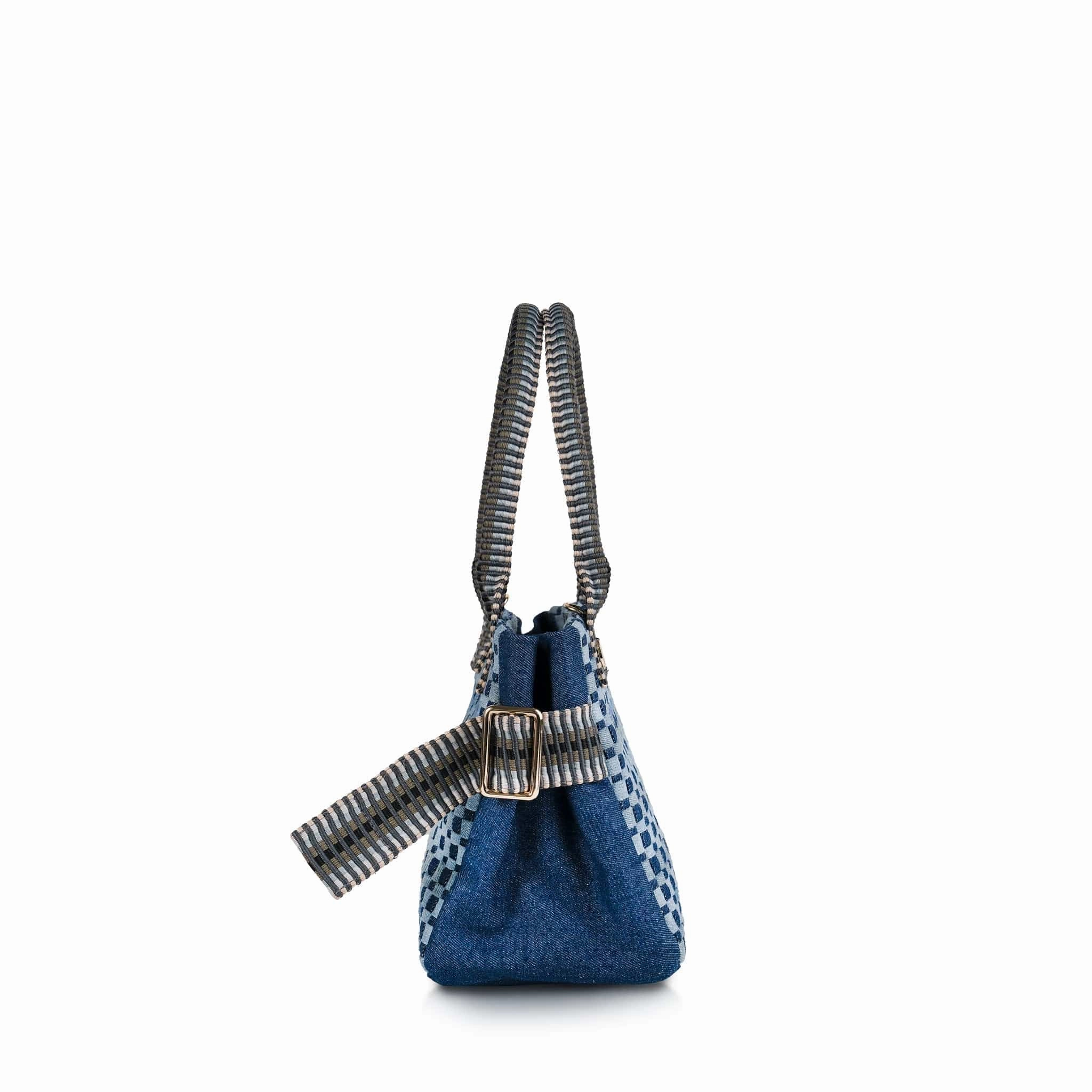 Kaba Mini Denim Vegan Tote Bag | Blue