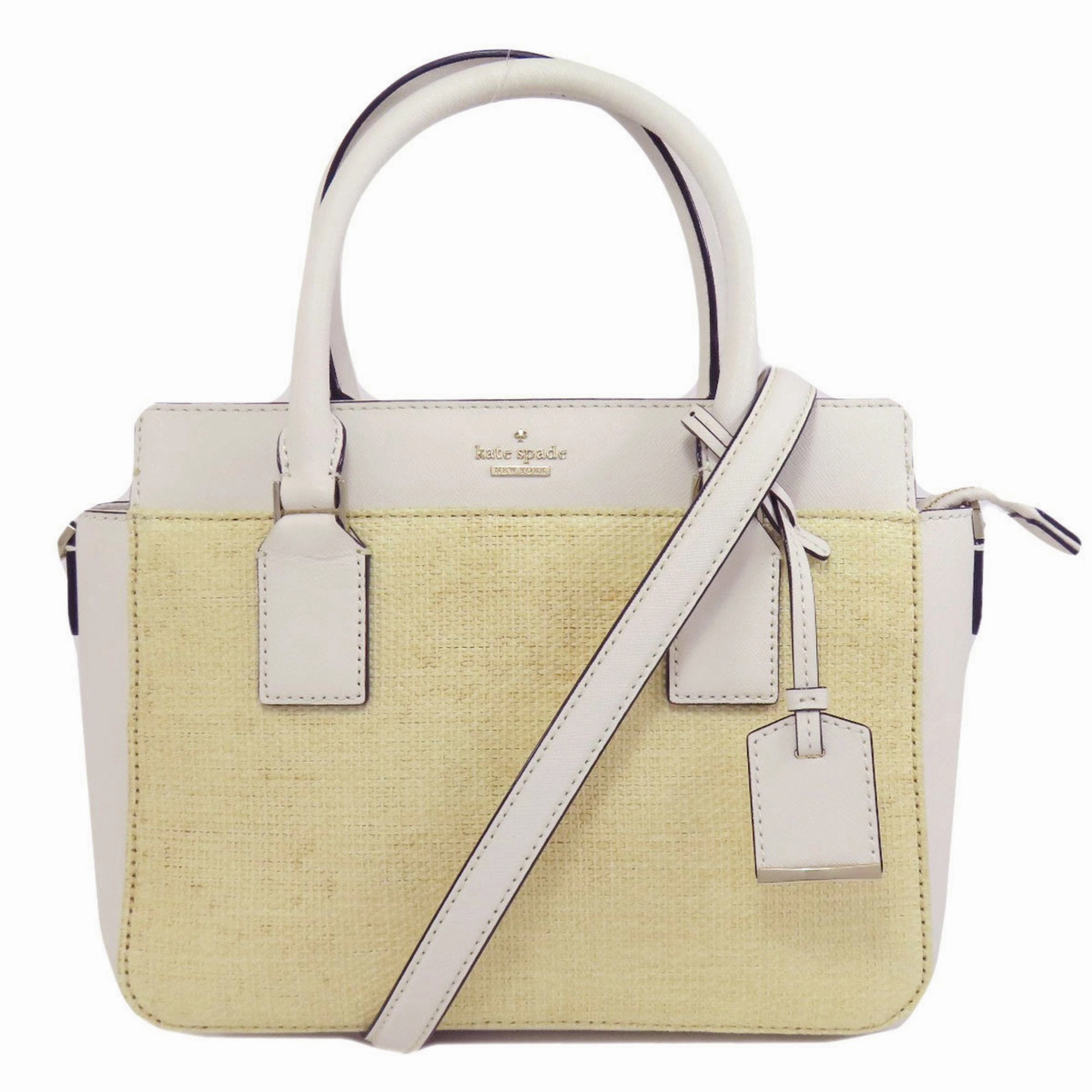 Kate Spade   Leather Raffia Handbag (Pre-Owned)