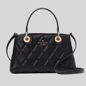 KATE SPADE Carey Small Quilted Sullivan Satchel Black KI849