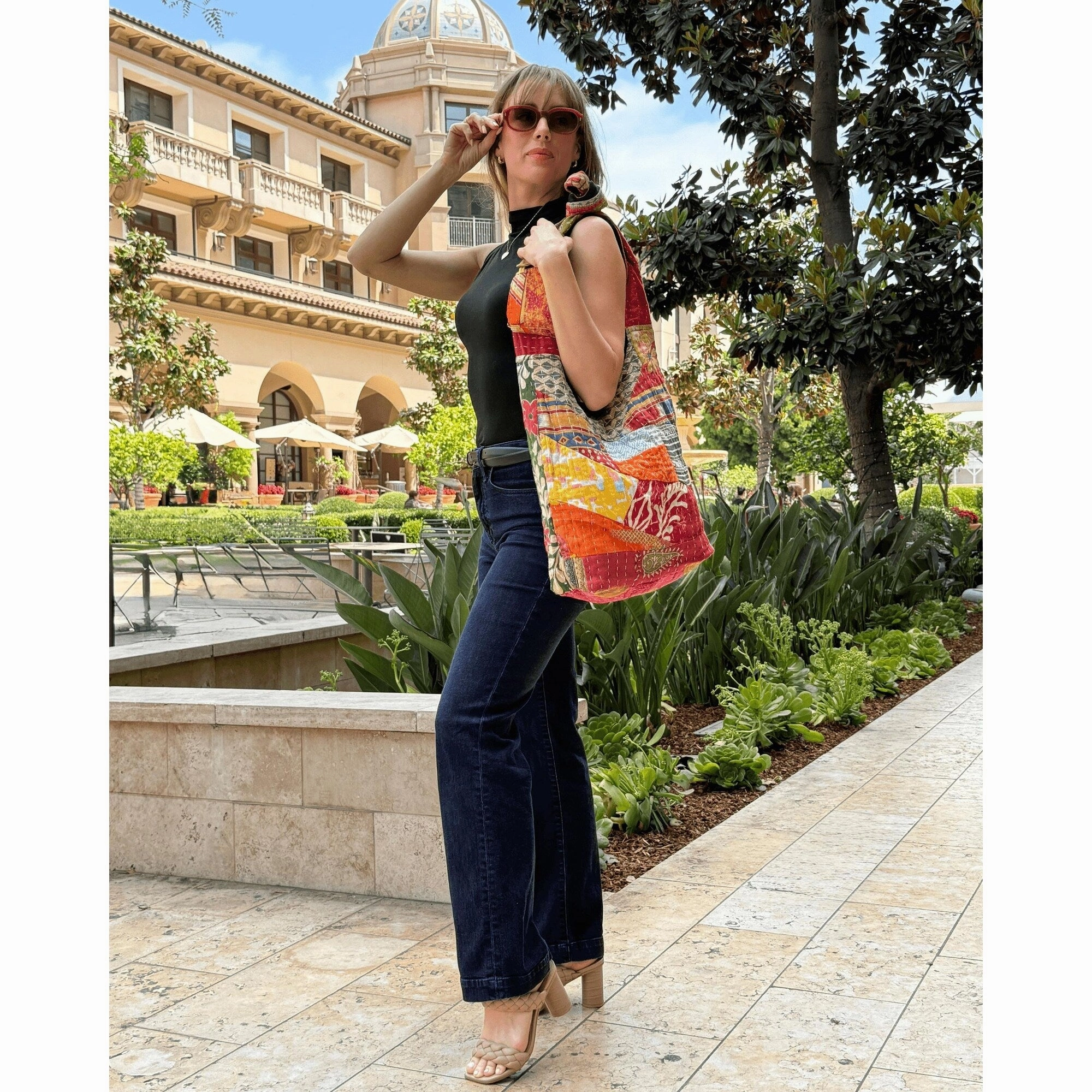 Kathmandu Collection Kantha Patchwork Hobo Bag