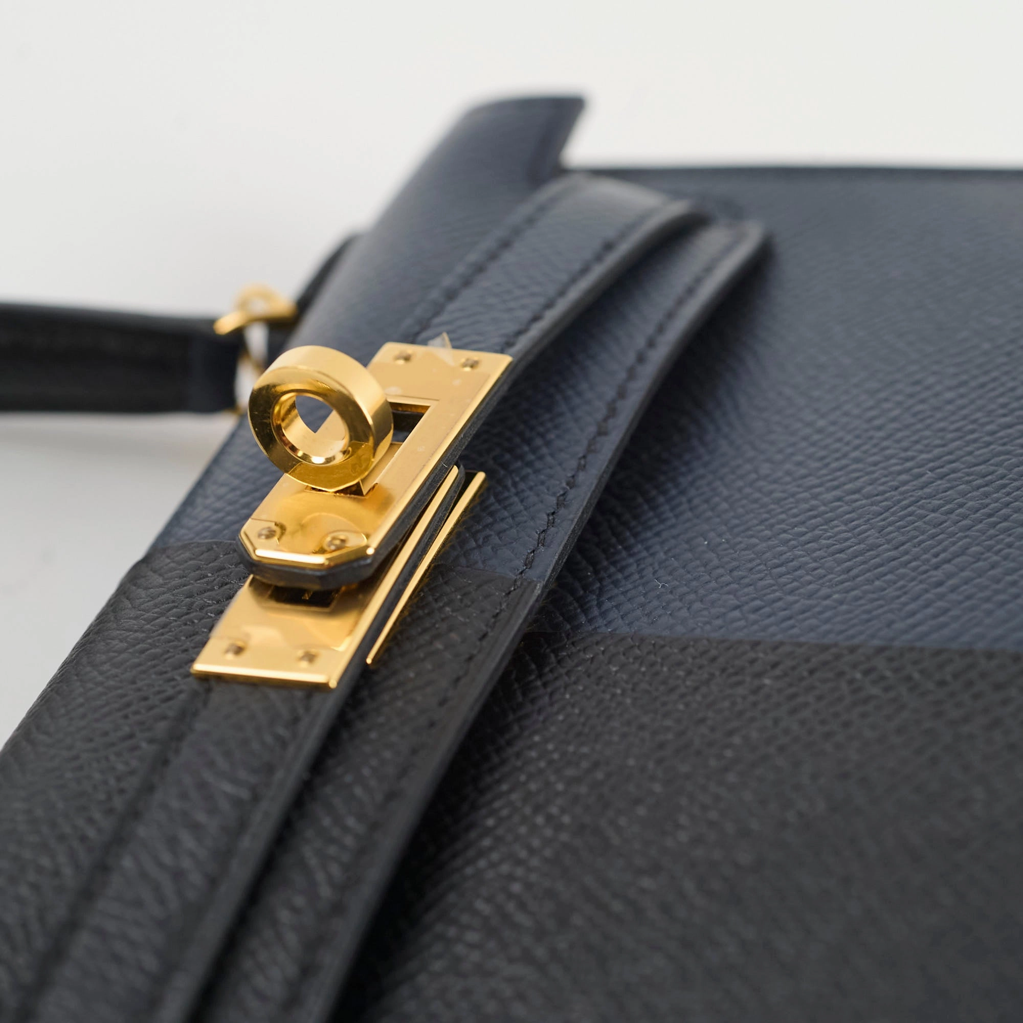 Kelly Mini Kelly Epsom Blue Indigo / Black Z stamp