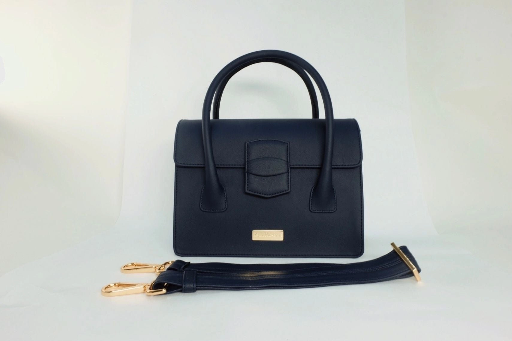 Kensington Cactus Leather Vegan Bag | Navy
