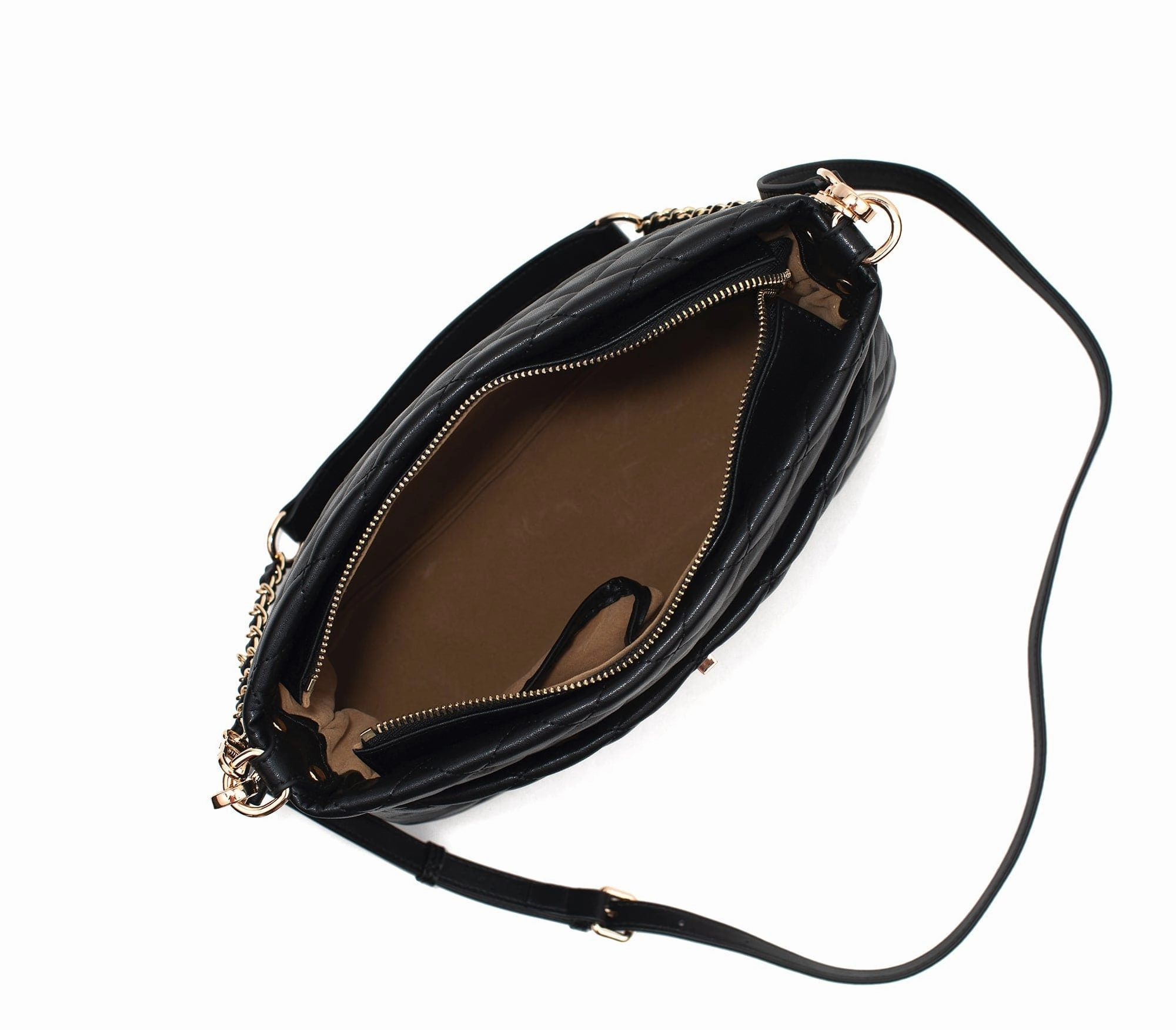 Koi Quilted Vegan Leather Shoulder Bag | Black