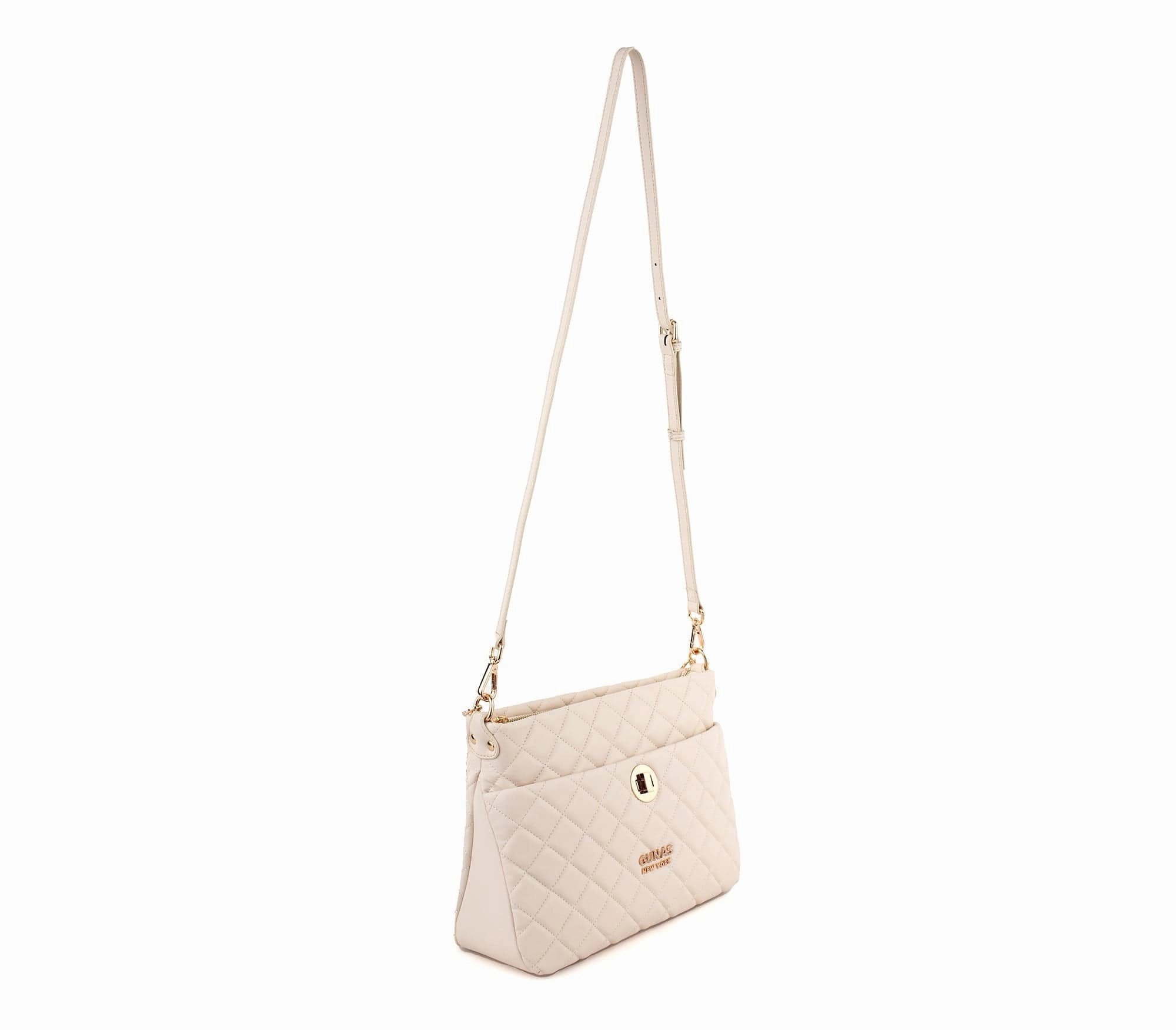 Koi Quilted Vegan Leather Shoulder Bag | Off White