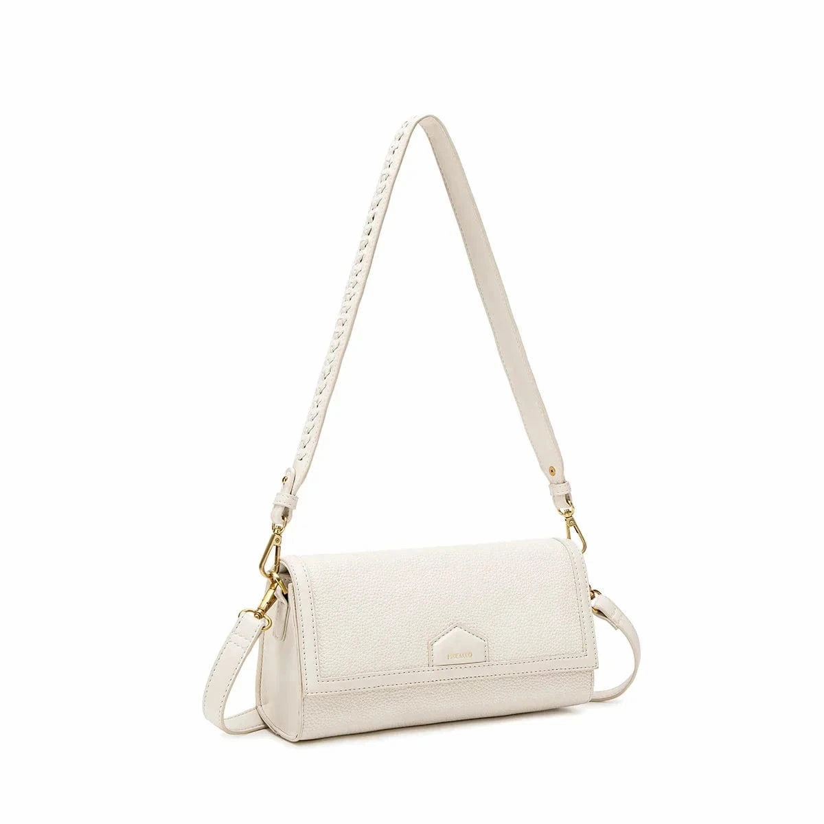 Krista Vegan Leather  Shoulder Bag | Coconut Cream Pebbled