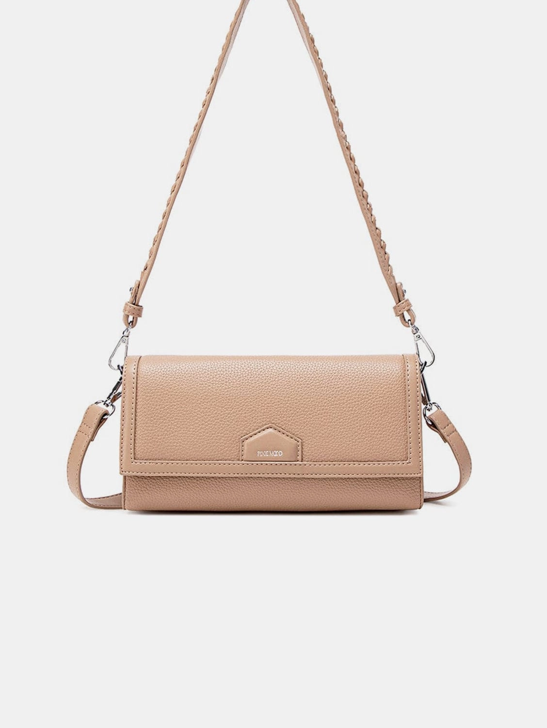 Krista Vegan Leather  Shoulder Bag | Latte Pebbled
