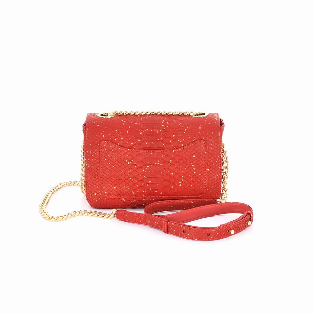 KYRA 3 layers closure with stainless strap combine leather, 2021 collection ,Red Splash Gold