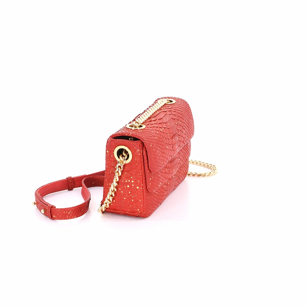 KYRA 3 layers closure with stainless strap combine leather, 2021 collection ,Red Splash Gold