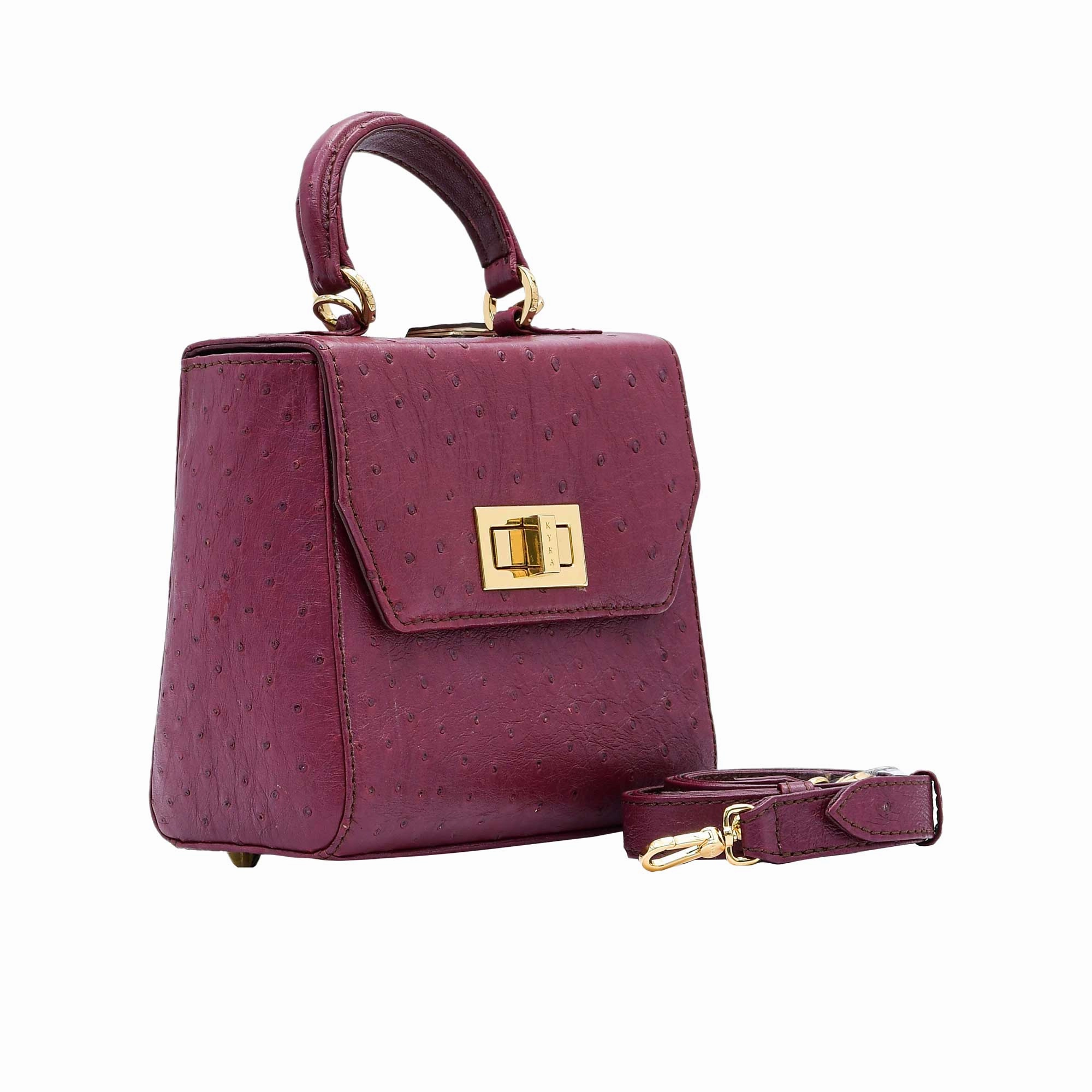 Kyra Women's Luna Square Burgundy Hand Bag