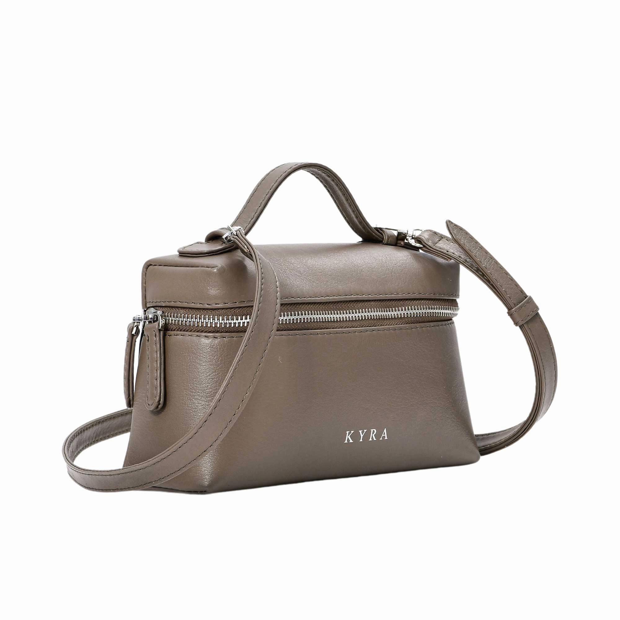 Kyra Women's  Picco Lamb Skin Handbags Taupe