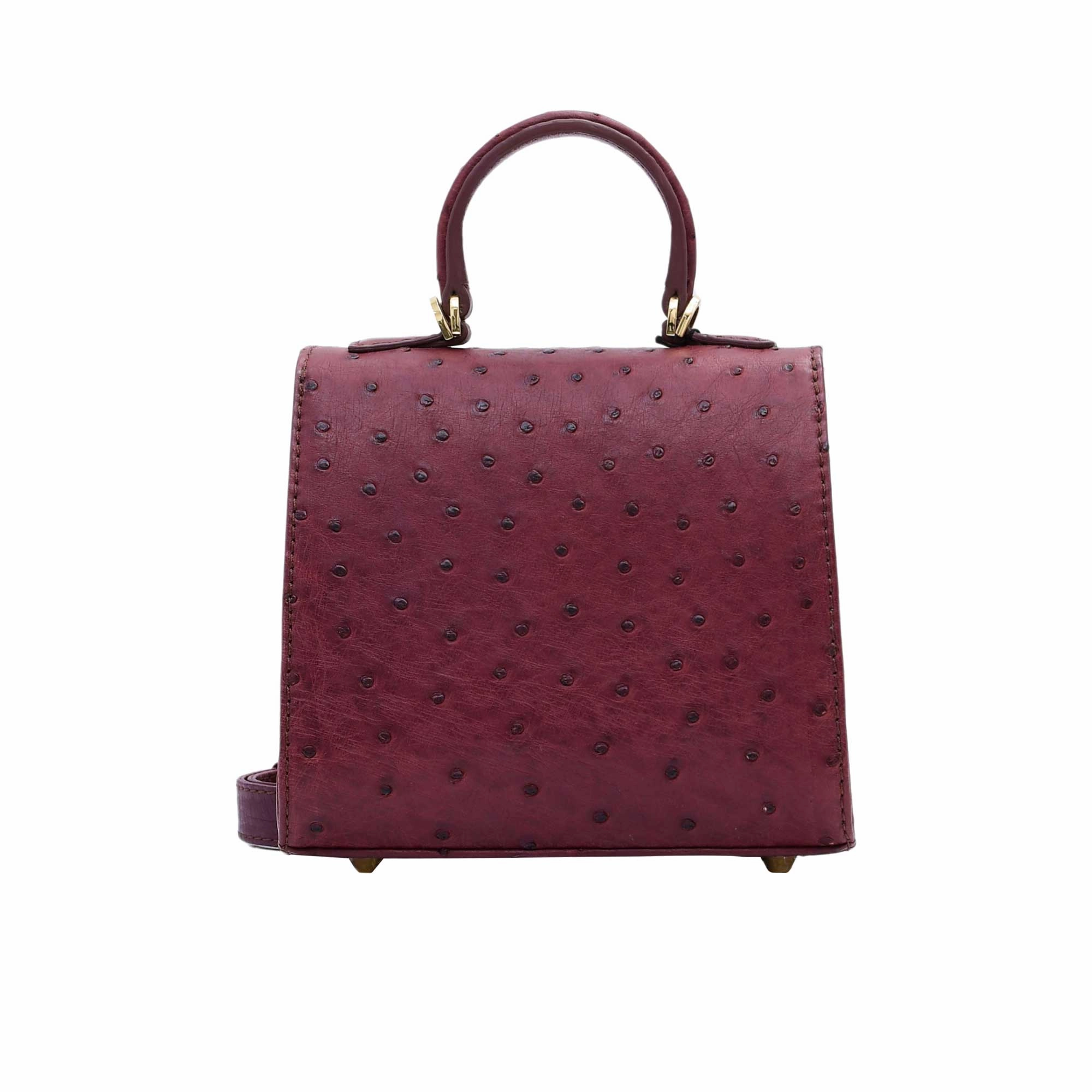 Kyra Women's Rubby Ostrich Burgundy Hand Bag