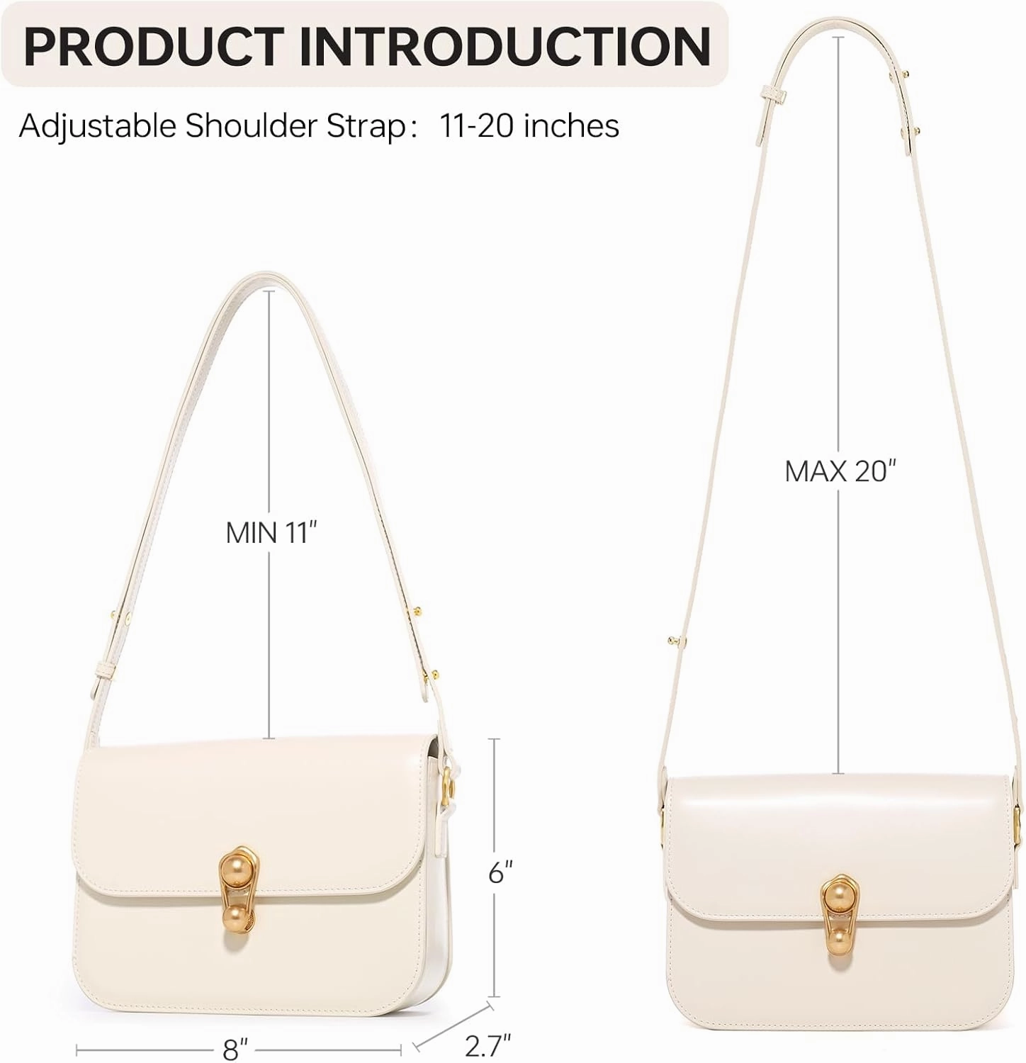 LA'FESTIN Leather Purse Small Bags For Women: Black Shoulder Handbags Crossbody Bag