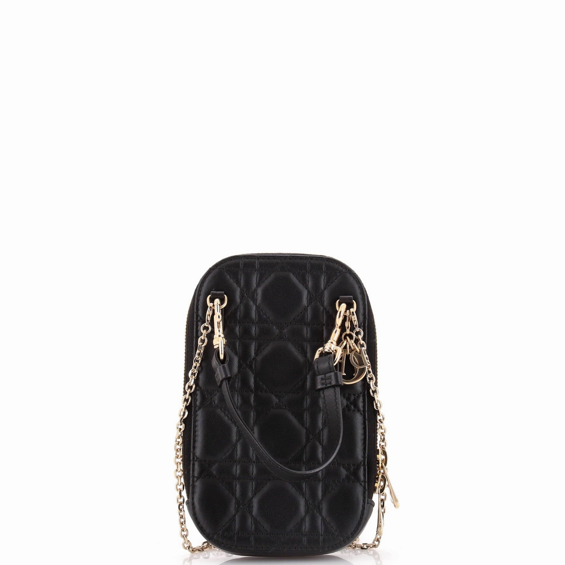 Lady Dior Phone Holder on Chain Cannage Quilt Lambskin