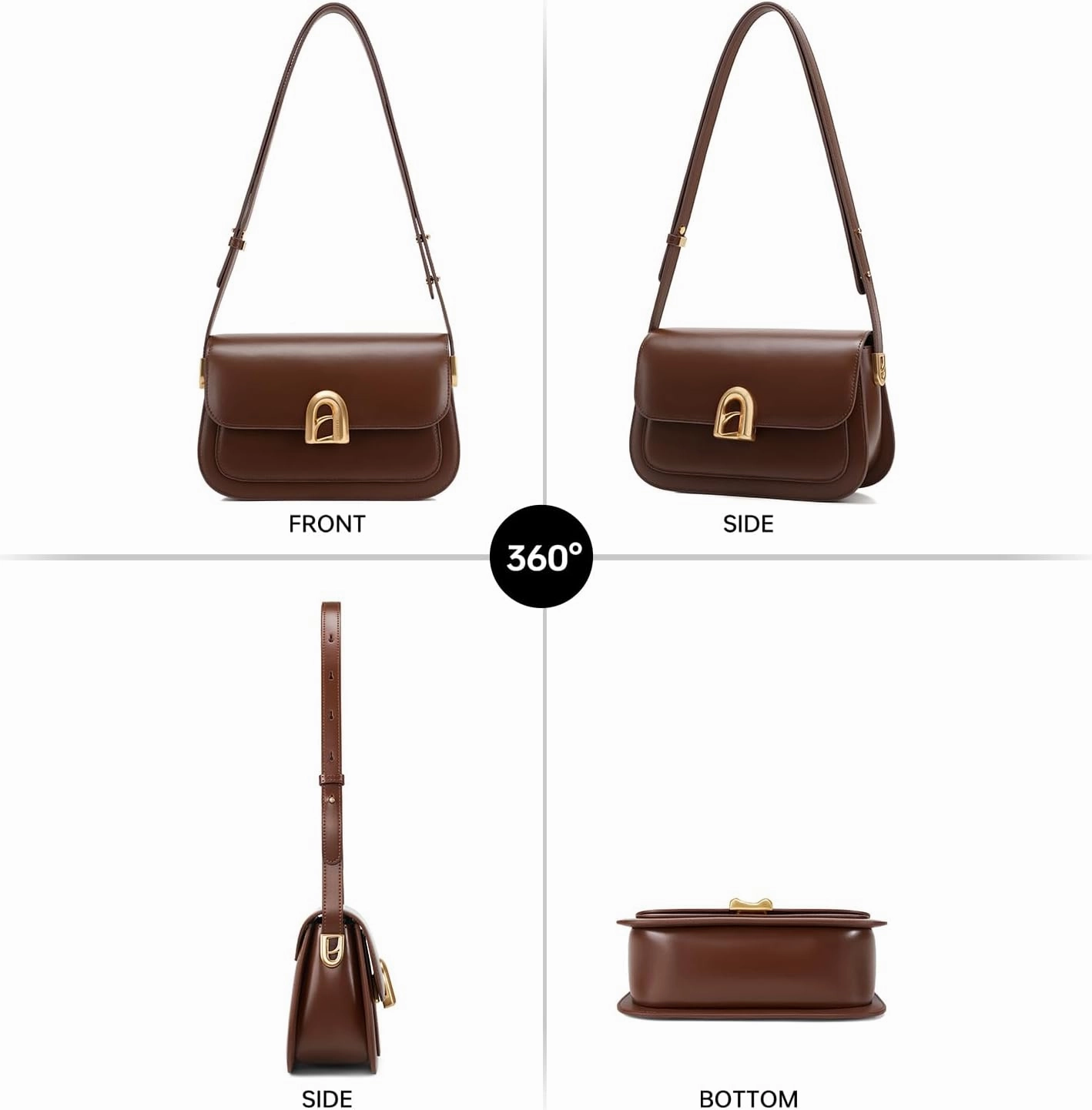 LAFESTIN Leather Shoulder Bag for Women with Adjustable Strap, Crossbody Purses For Women, Designer Inspire Handbags