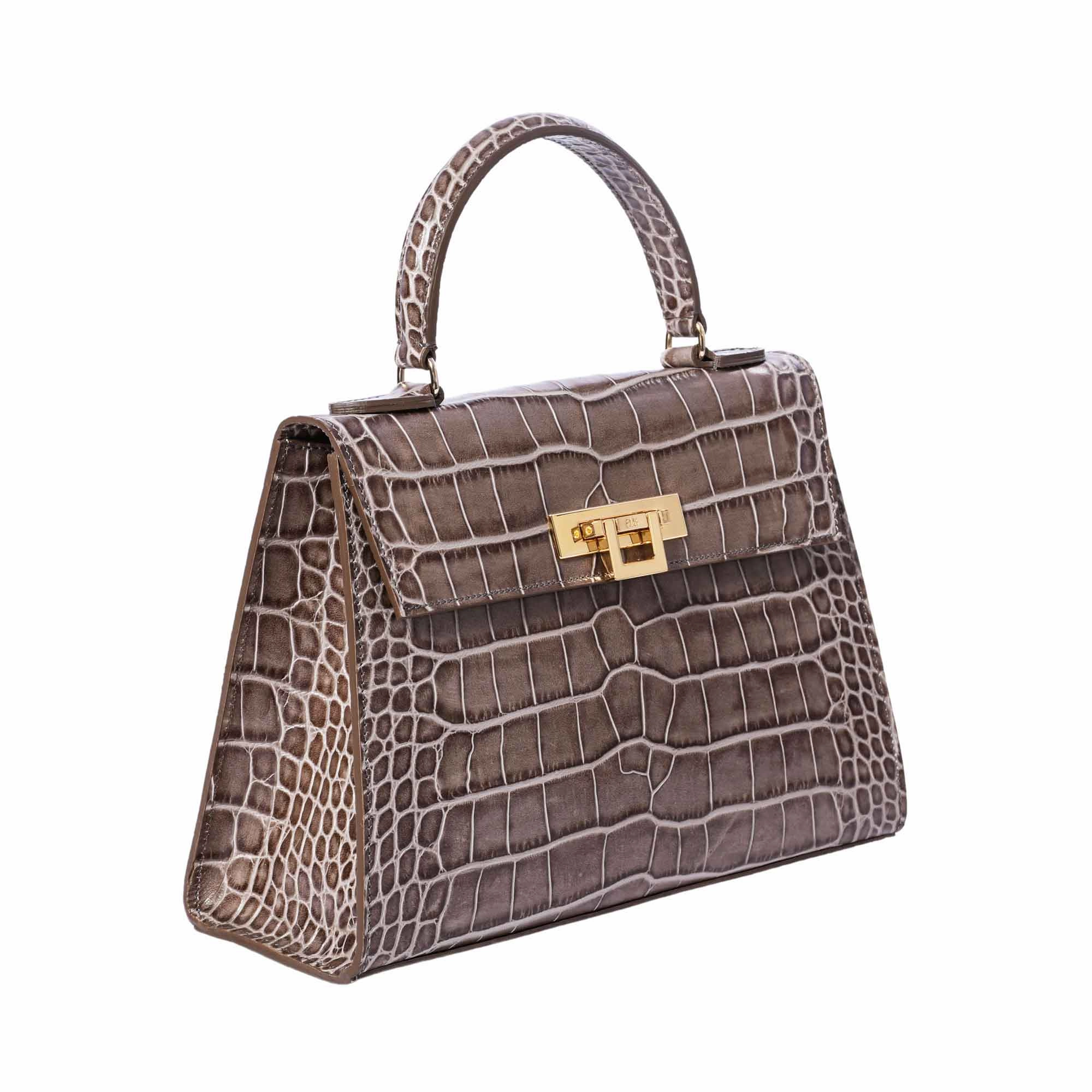 Lalage Fonteyn Large top handle handbag bag with optional crossbody strap strap