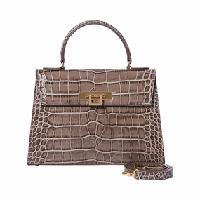 Lalage Fonteyn Large top handle handbag bag with optional crossbody strap strap