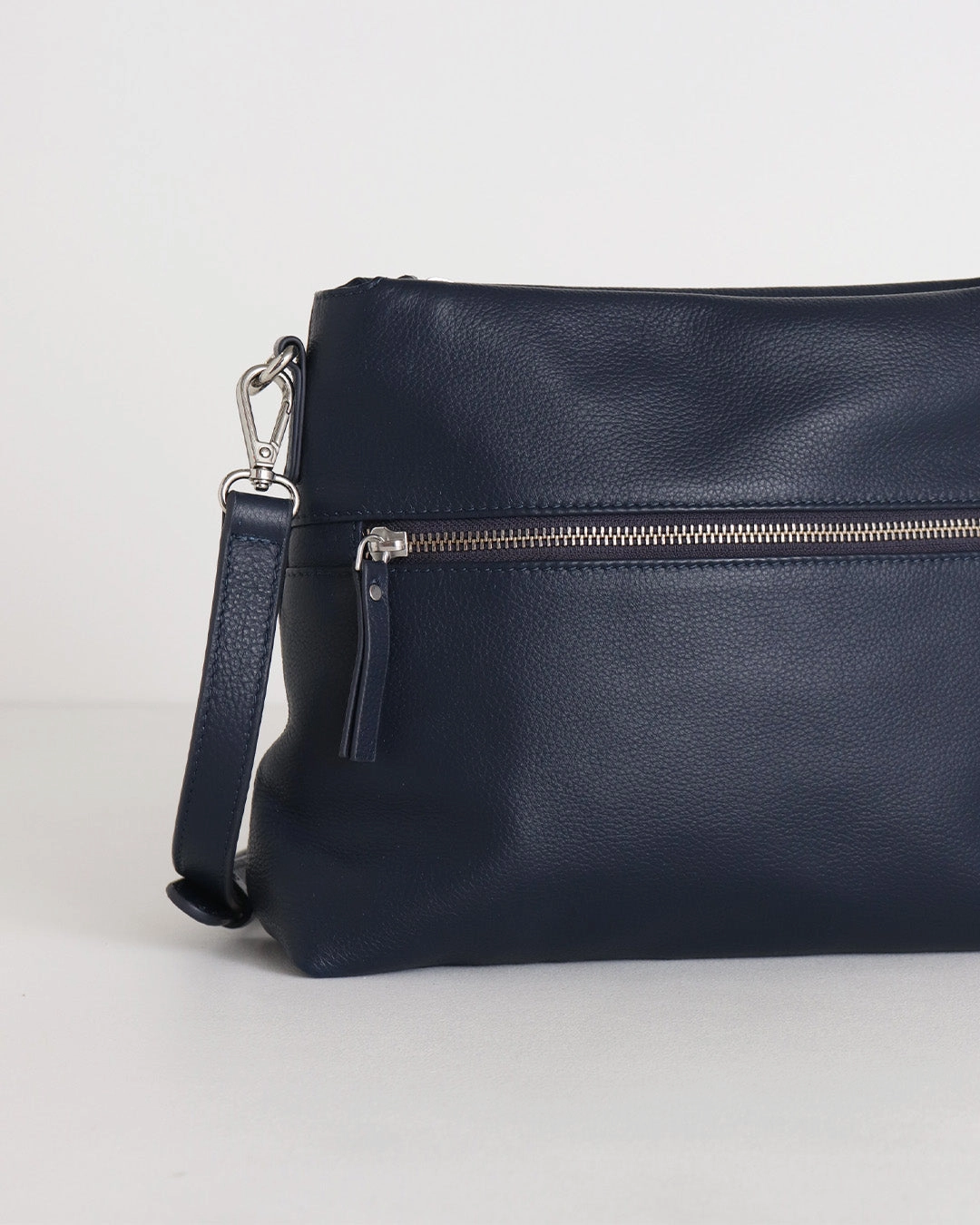 Lana Leather Shoulder Bag - Navy