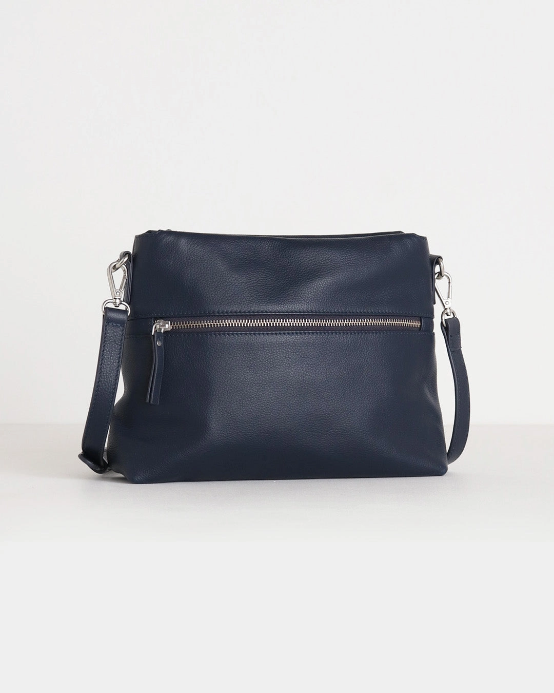 Lana Leather Shoulder Bag - Navy