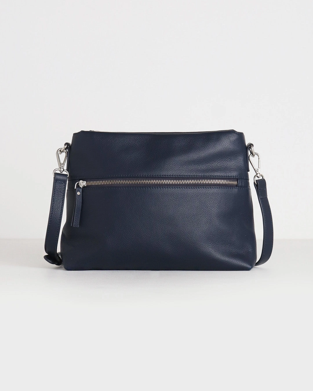 Lana Leather Shoulder Bag - Navy