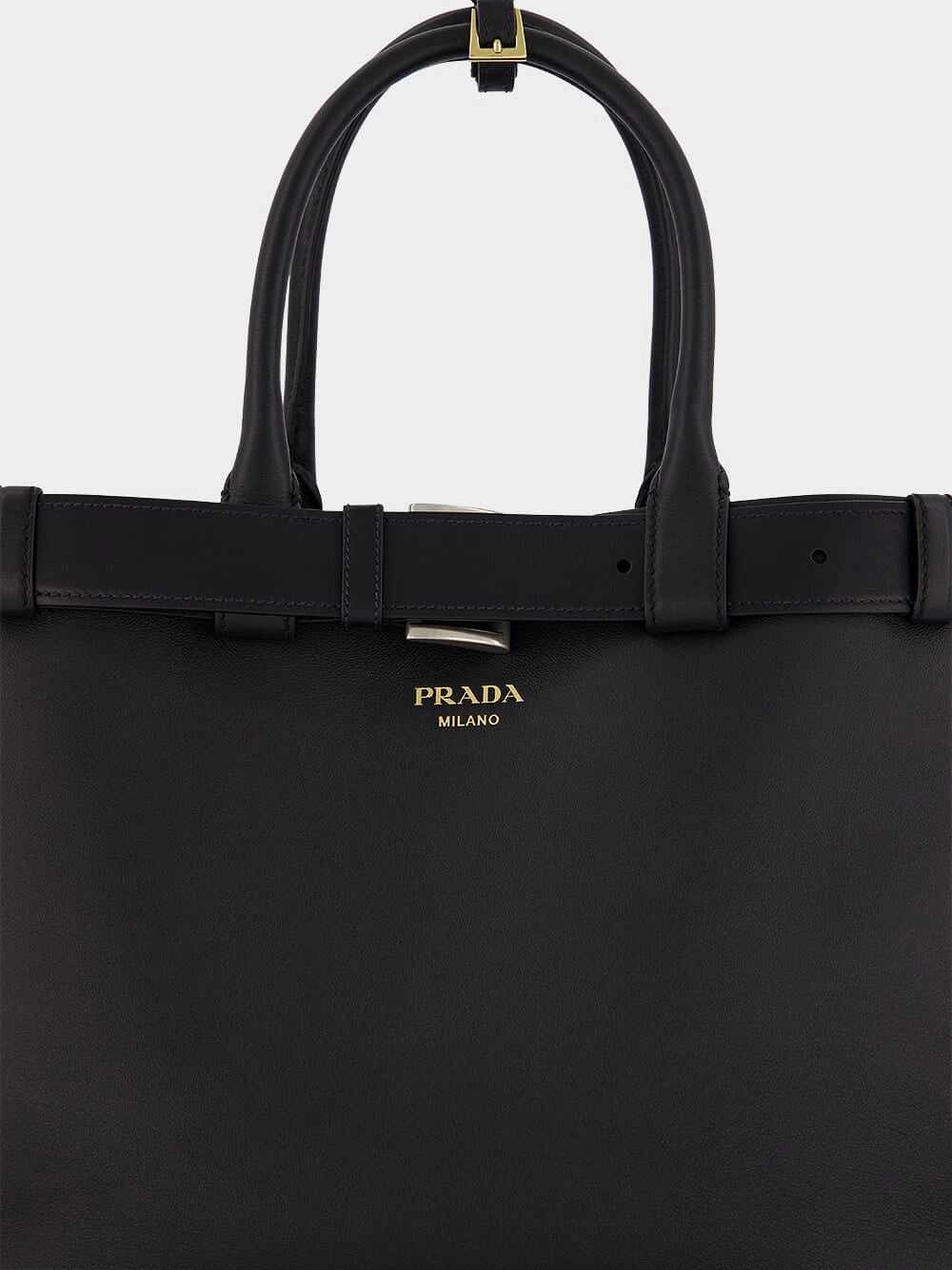 Large Buckled Leather Handbag