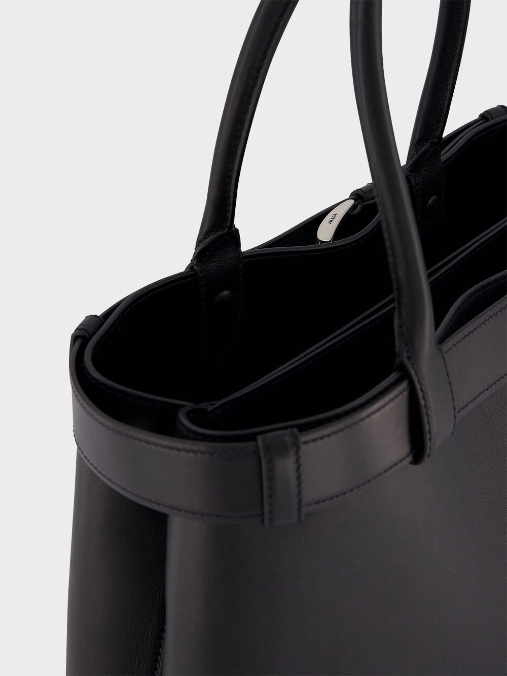 Large Buckled Leather Handbag