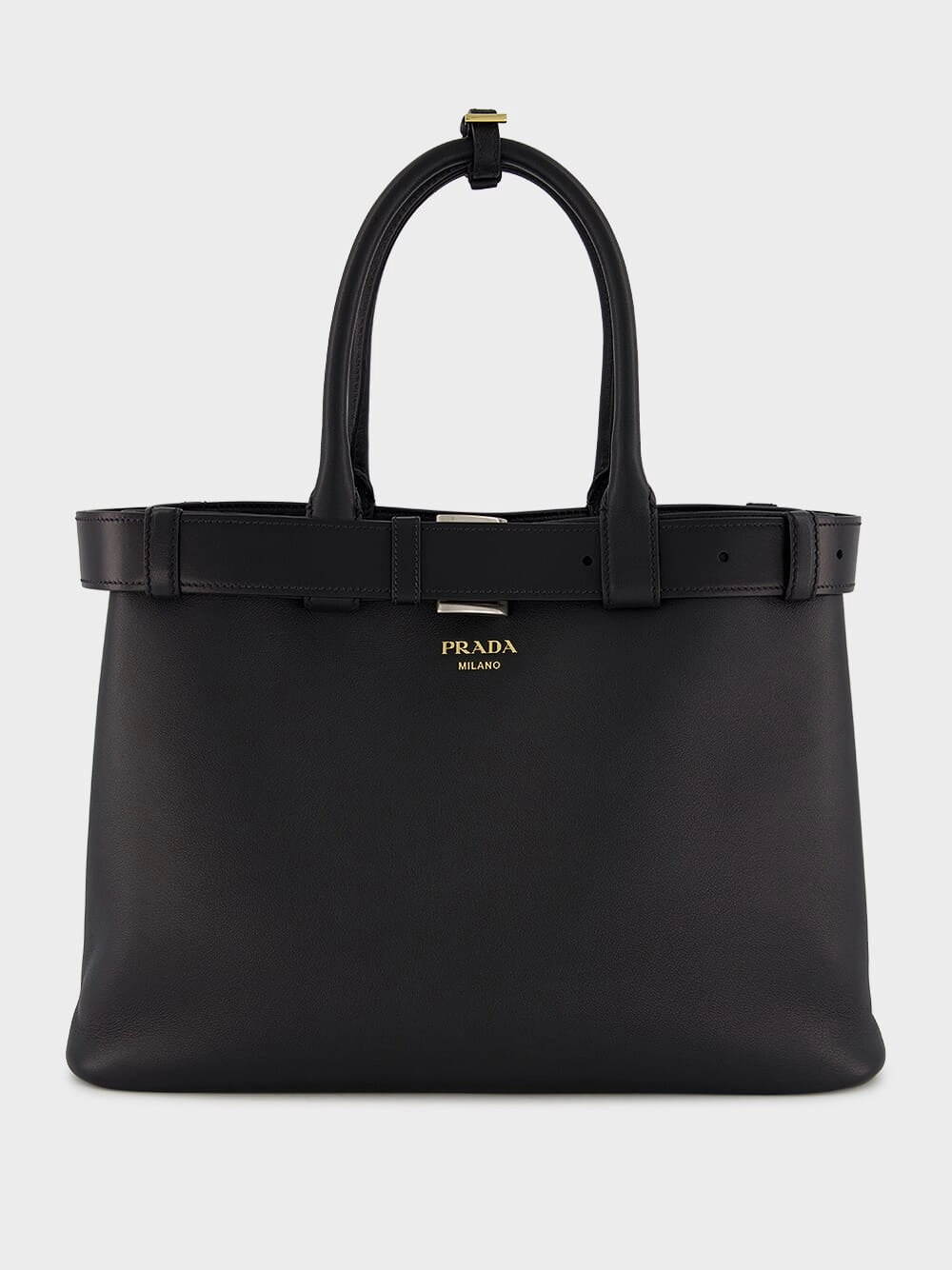Large Buckled Leather Handbag
